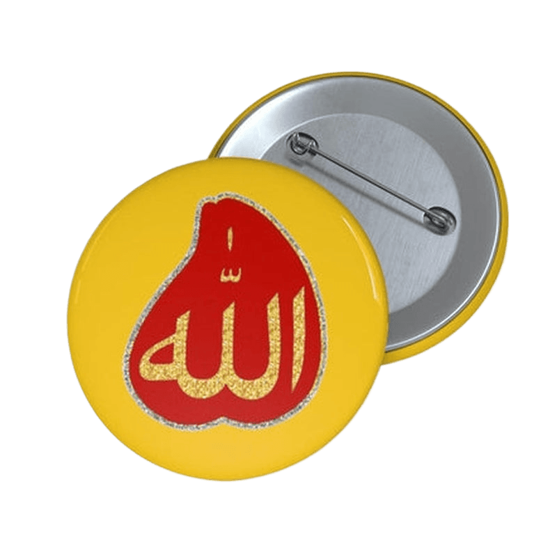 Allah in Blood Drop Pin Button KHAJISTAN