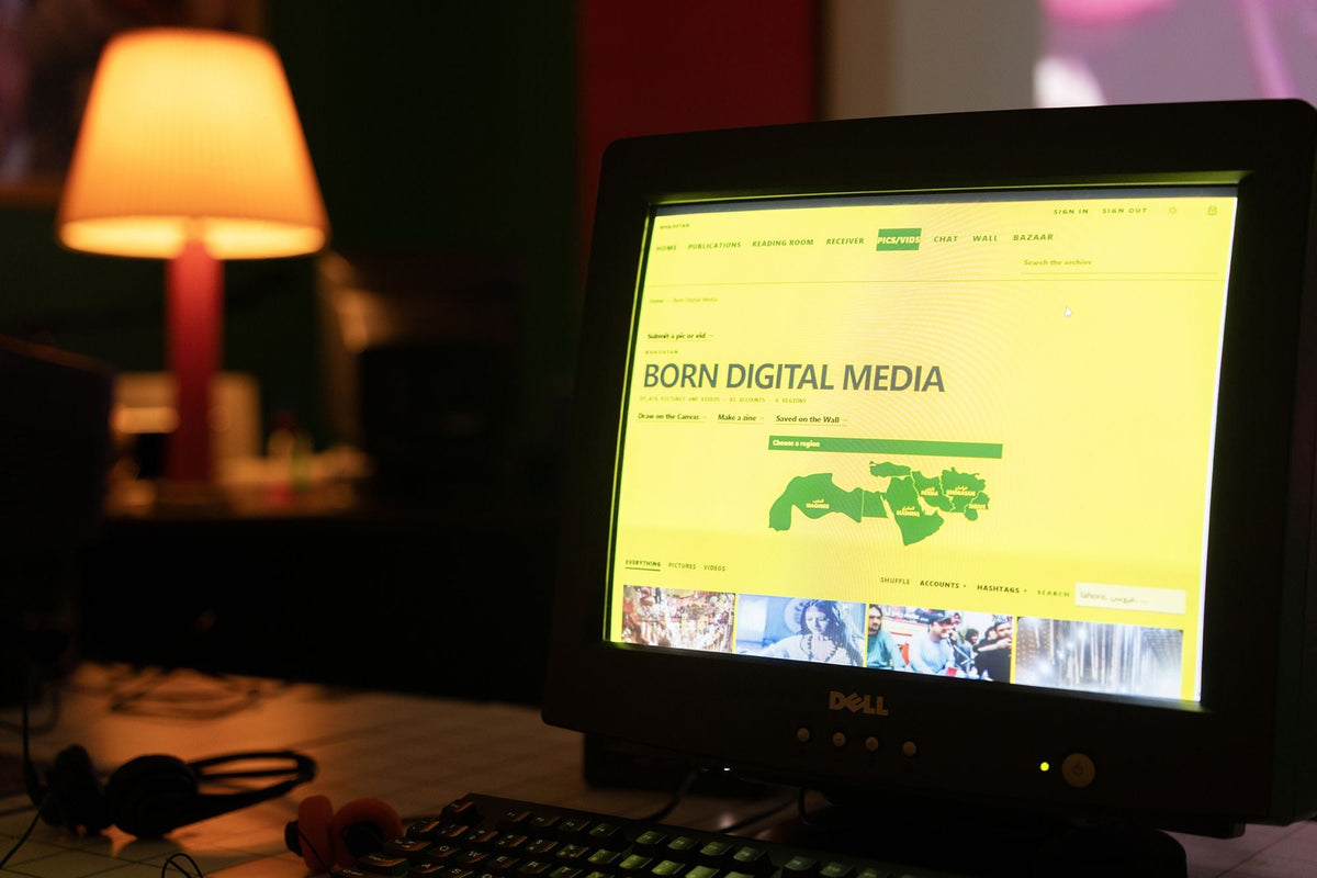 The Born-Digital Archive on a workstation at Recess. Photo by Manuel Molina Martagon.