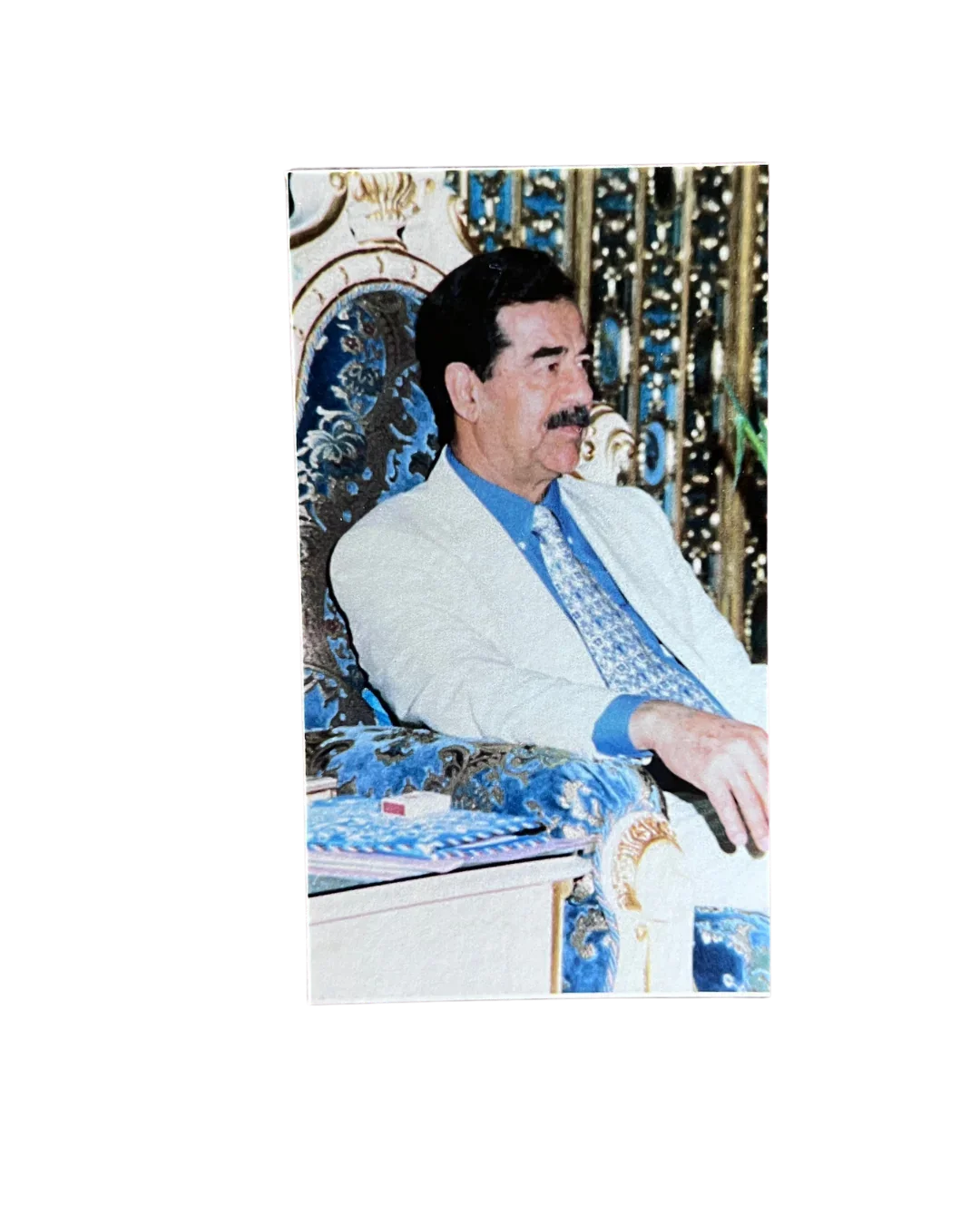 Original Iraqi Regime Loyalty Portrait Card, Iraq, c. 1990s–2003