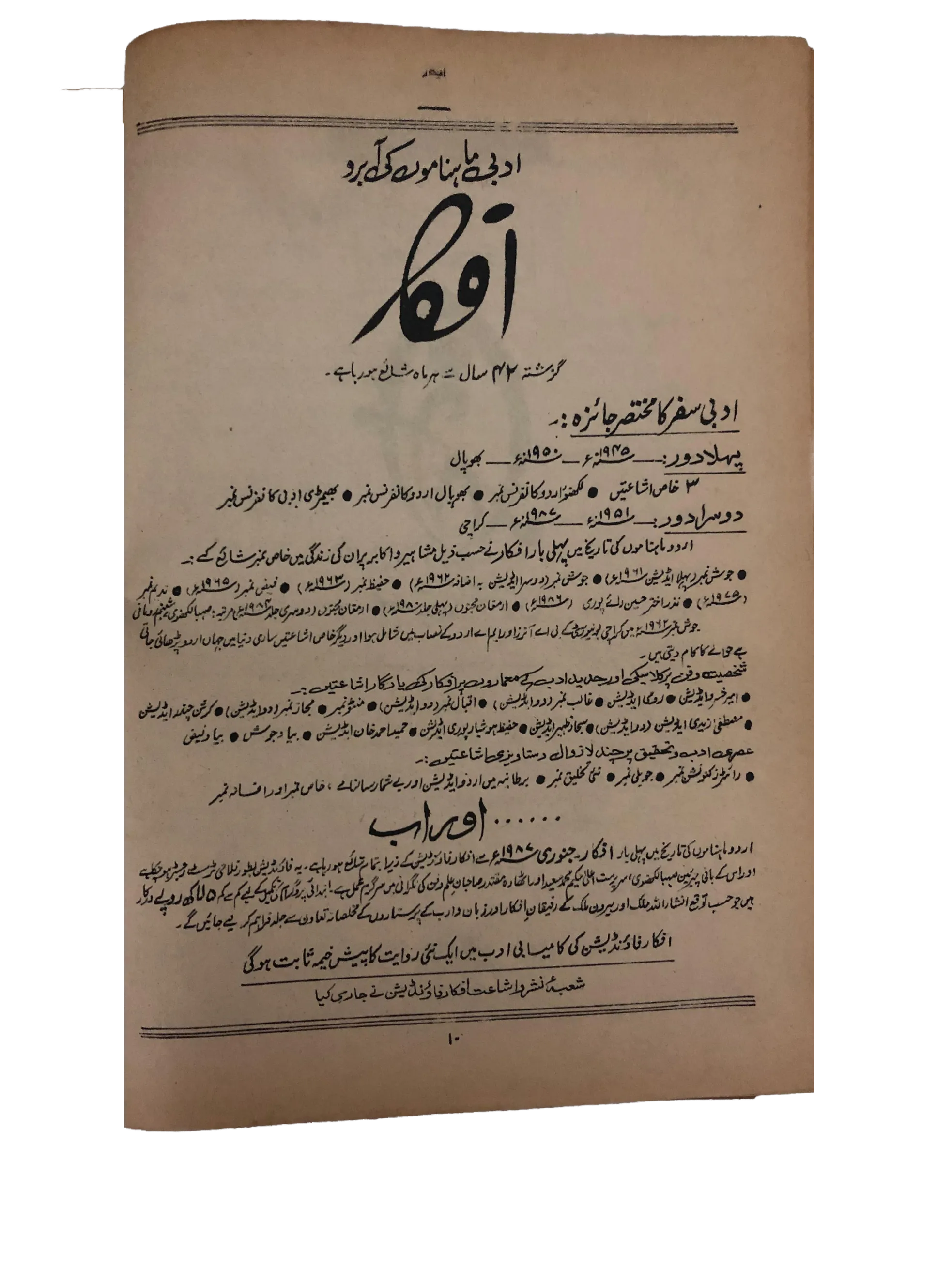 17 Issues of Afkar (1964-1979, Urdu) - KHAJISTAN™