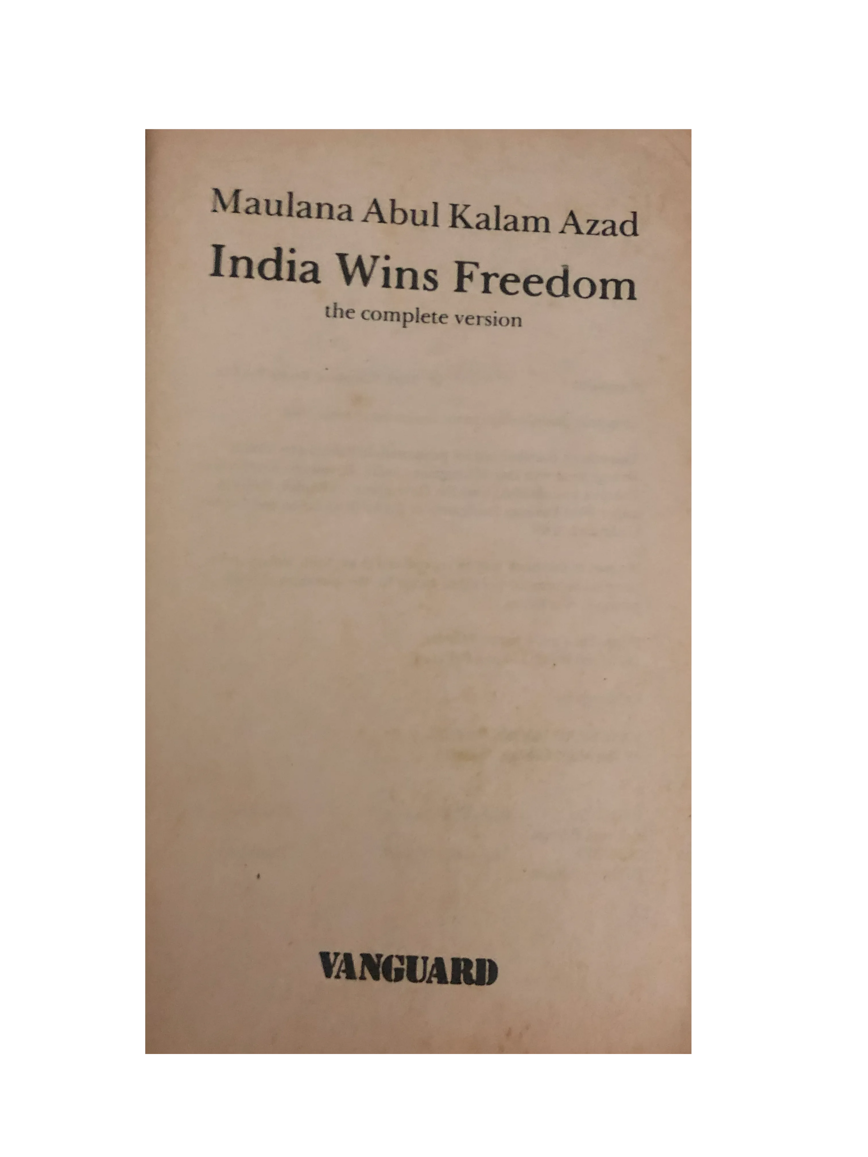 1988 India Wins Freedom - The Complete Version (English) - KHAJISTAN™