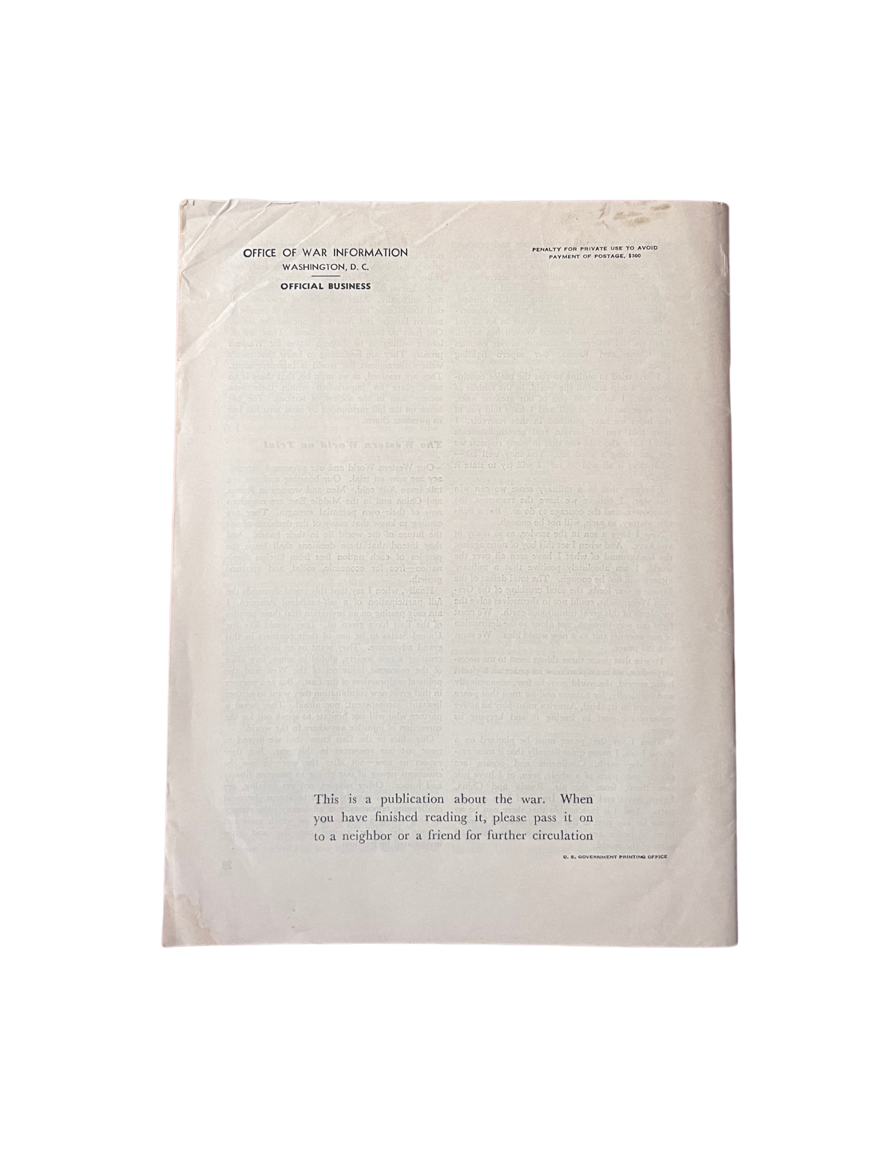 The Peace for Which We Fight, Toward New Horizons No. 3, Office of War Information, 1943