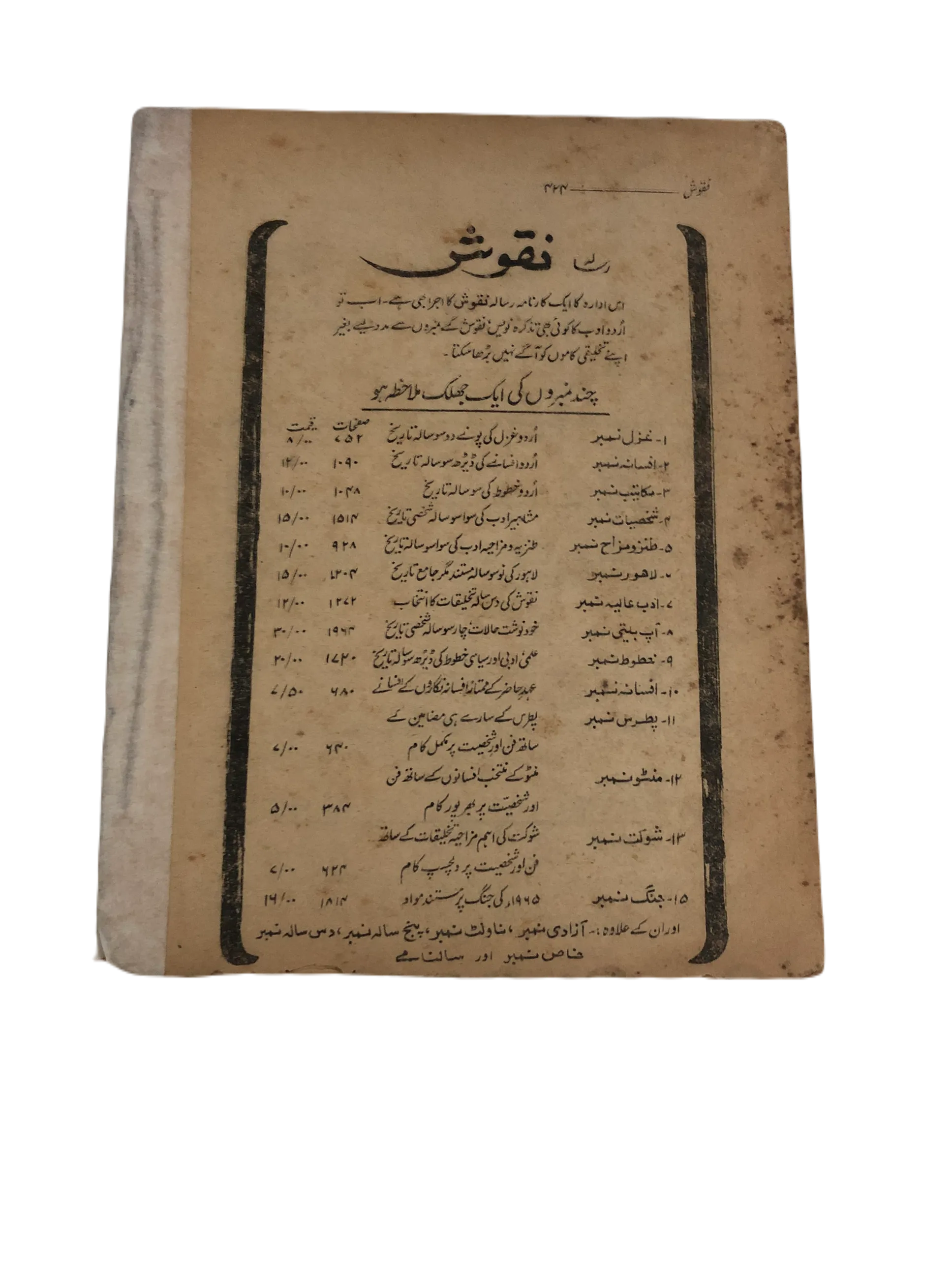 35 Issues of Naqoosh (1954-1978, Lahore, Urdu) - KHAJISTAN™