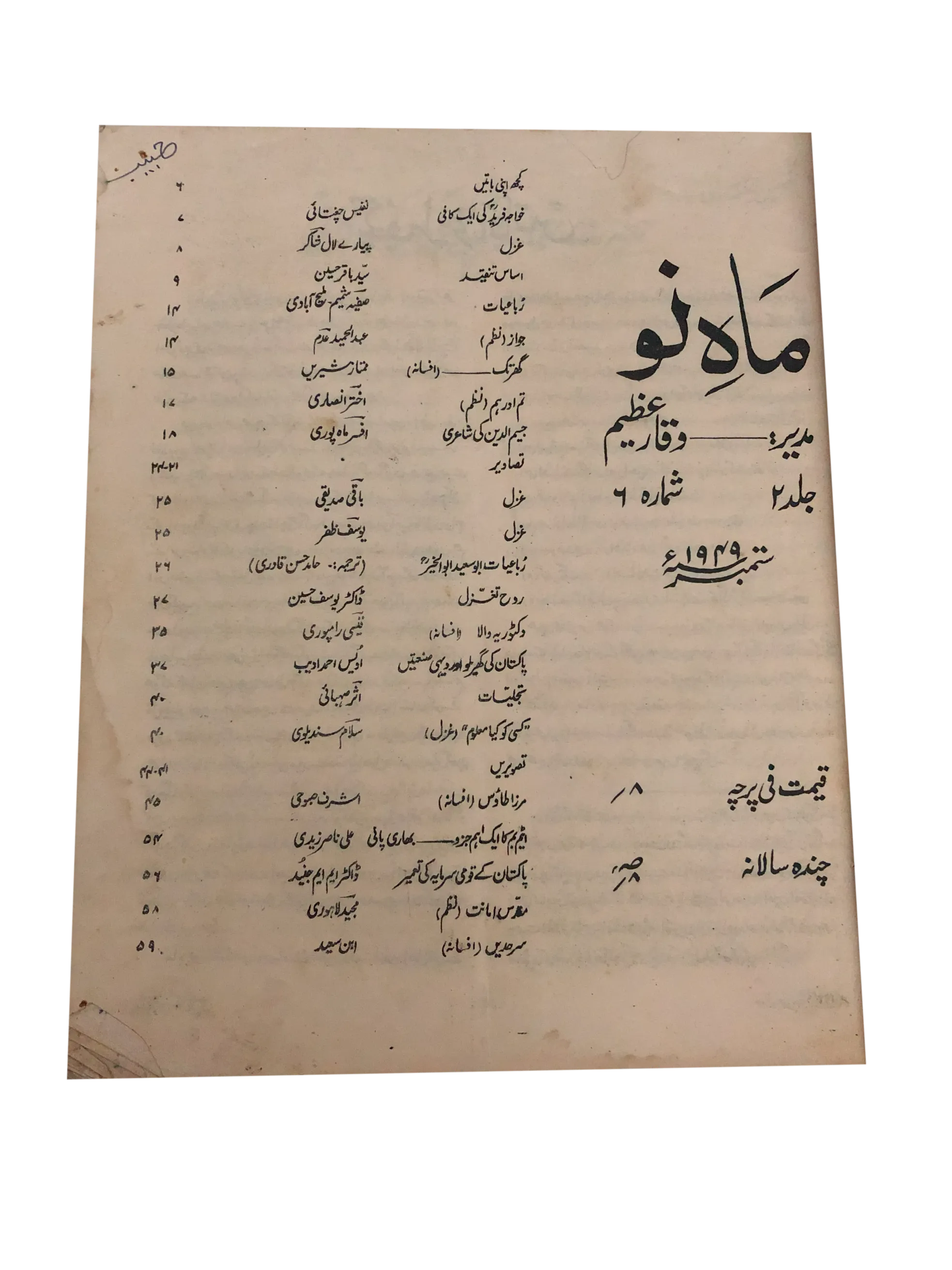 39 Issues of Mah-i-Nau (1949-1978, Karachi, Urdu) - KHAJISTAN™