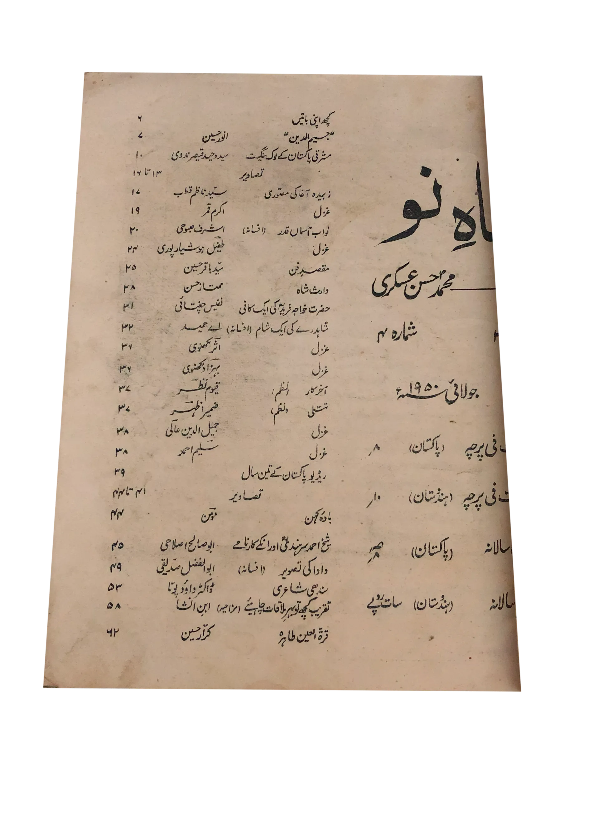 39 Issues of Mah-i-Nau (1949-1978, Karachi, Urdu) - KHAJISTAN™