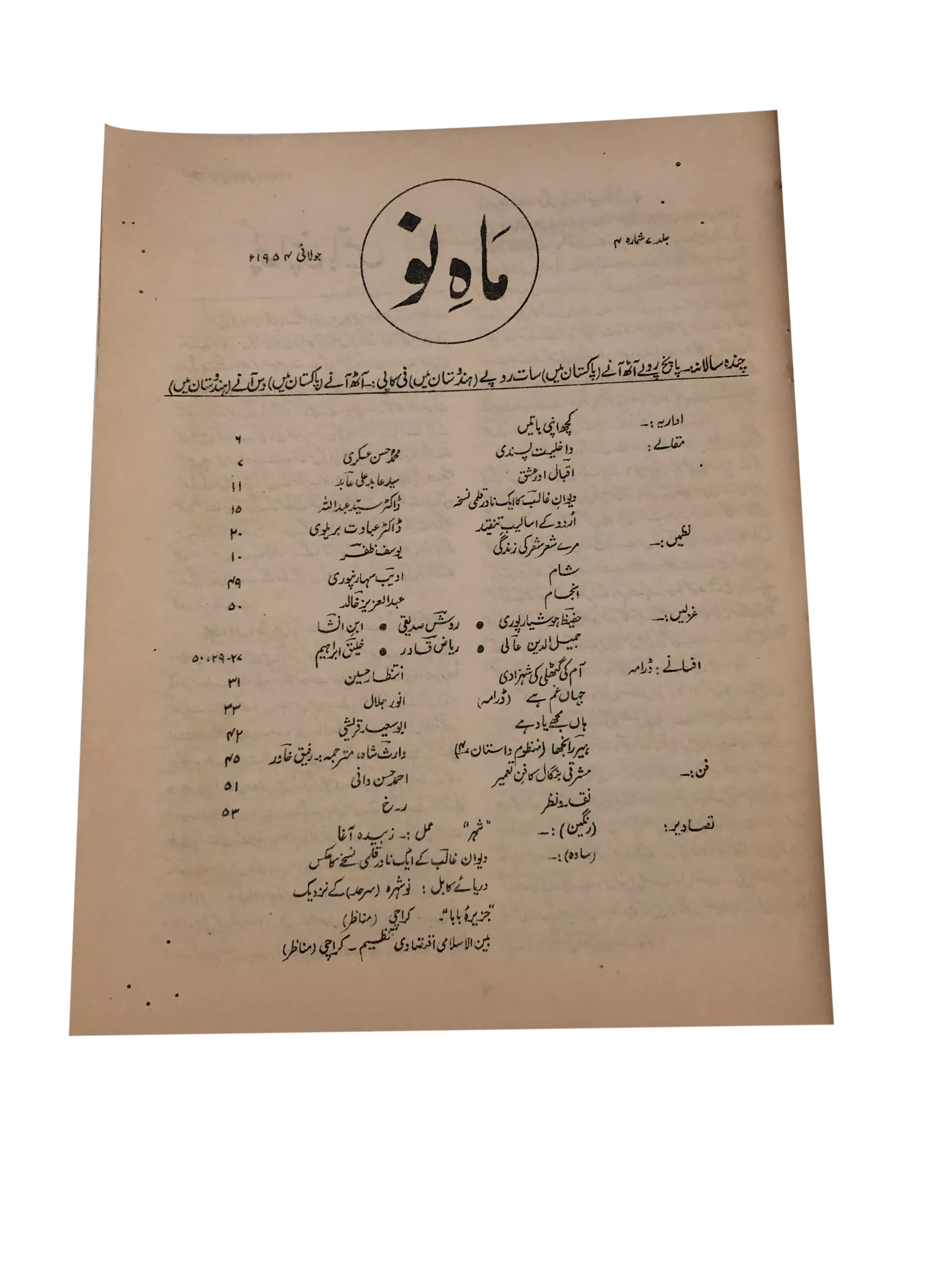 39 Issues of Mah-i-Nau (1949-1978, Karachi, Urdu) - KHAJISTAN™