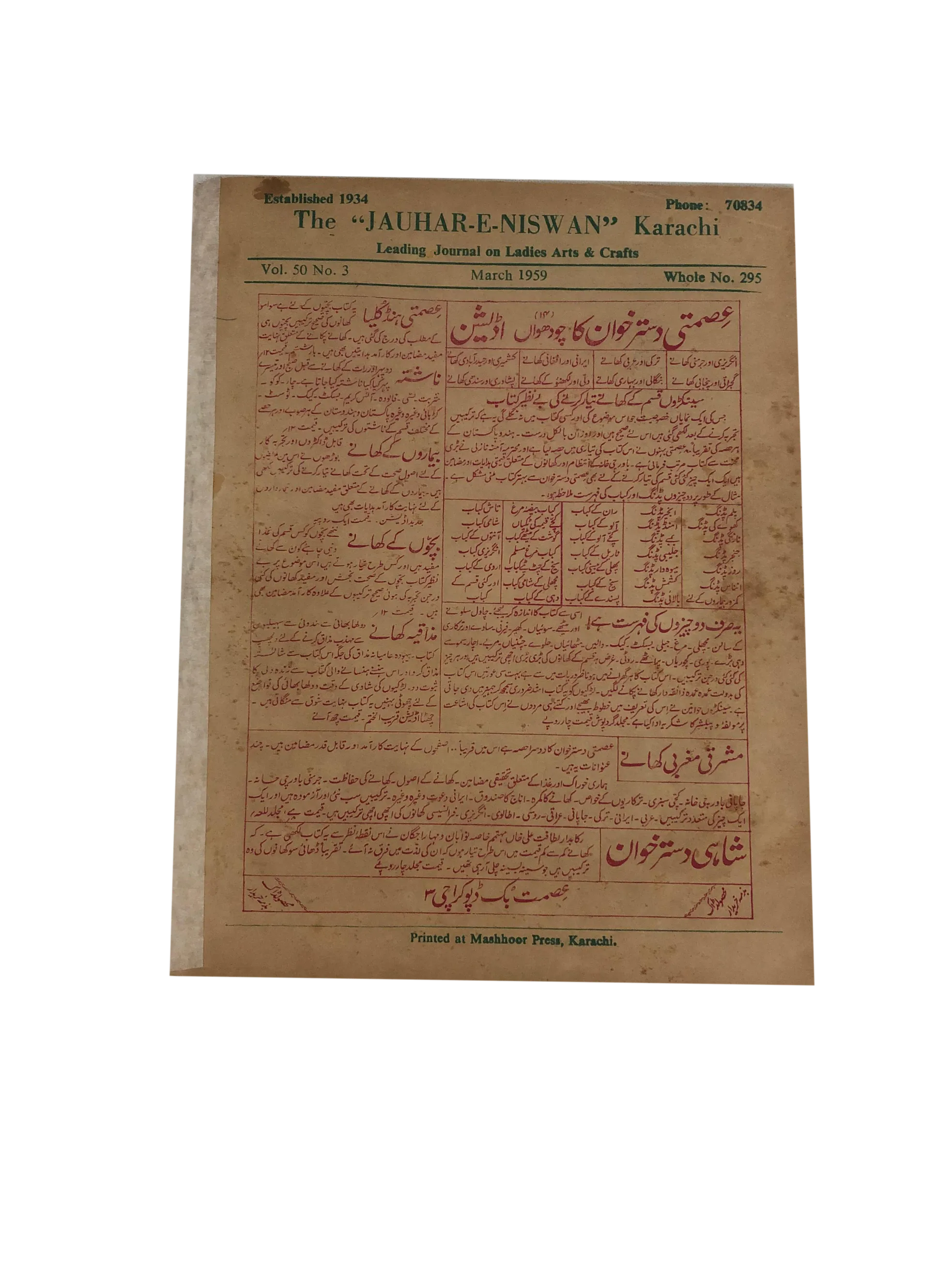 47 Issues of Jauhar-e-Niswan (1956-1960, Urdu) - KHAJISTAN™