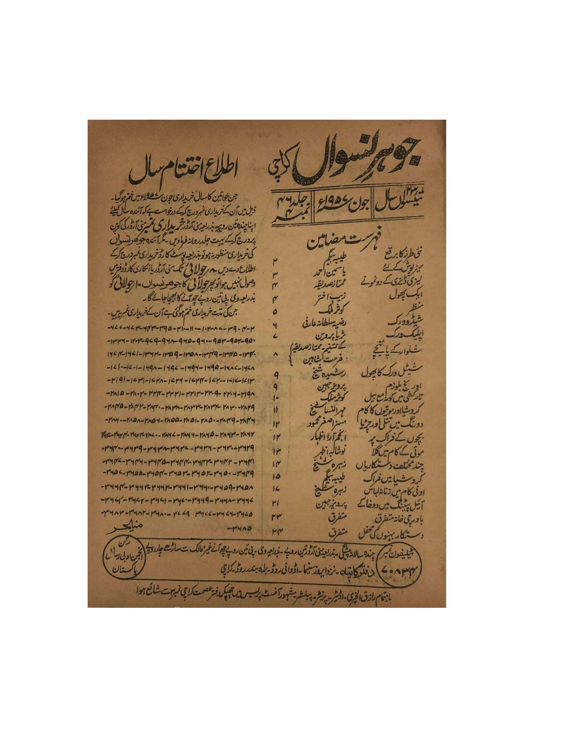 47 Issues of Jauhar-e-Niswan (1956-1960, Urdu) - KHAJISTAN™