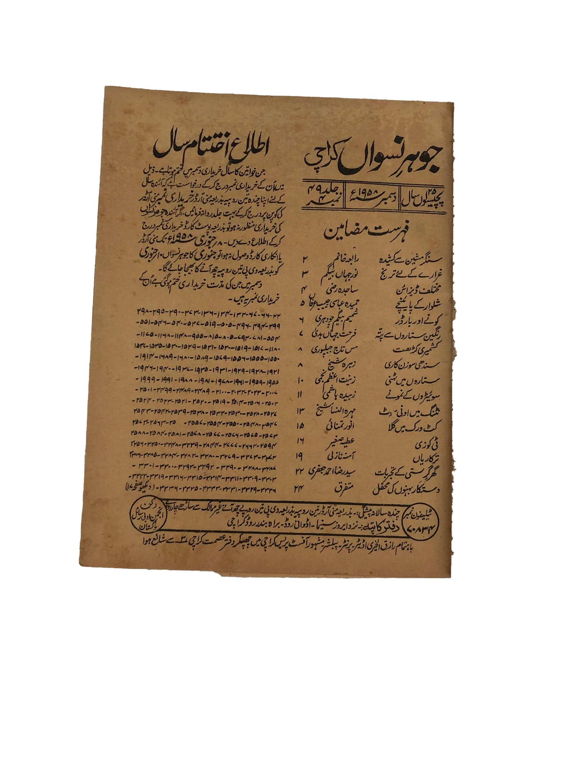 47 Issues of Jauhar-e-Niswan (1956-1960, Urdu) - KHAJISTAN™