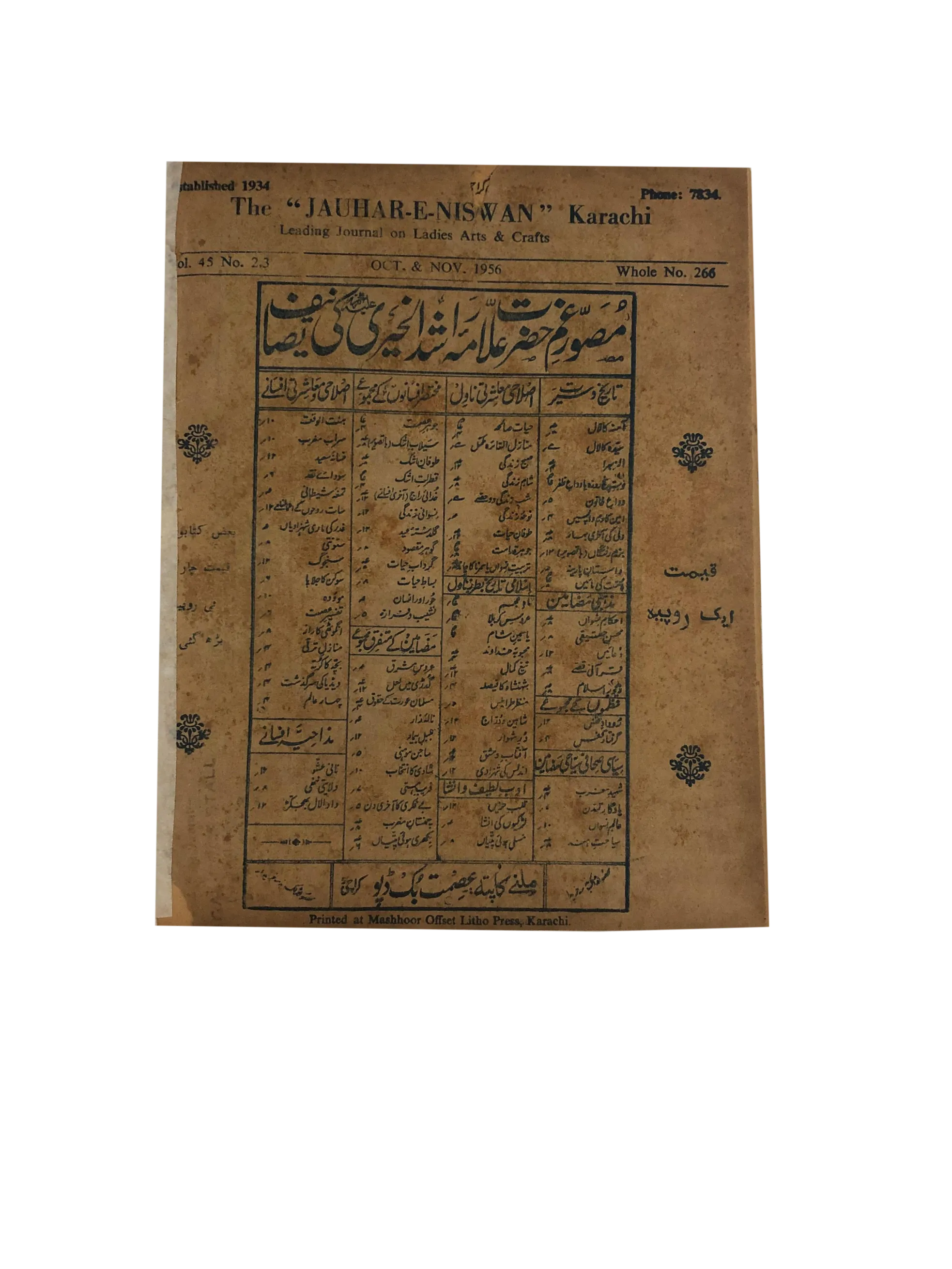 47 Issues of Jauhar-e-Niswan (1956-1960, Urdu) - KHAJISTAN™