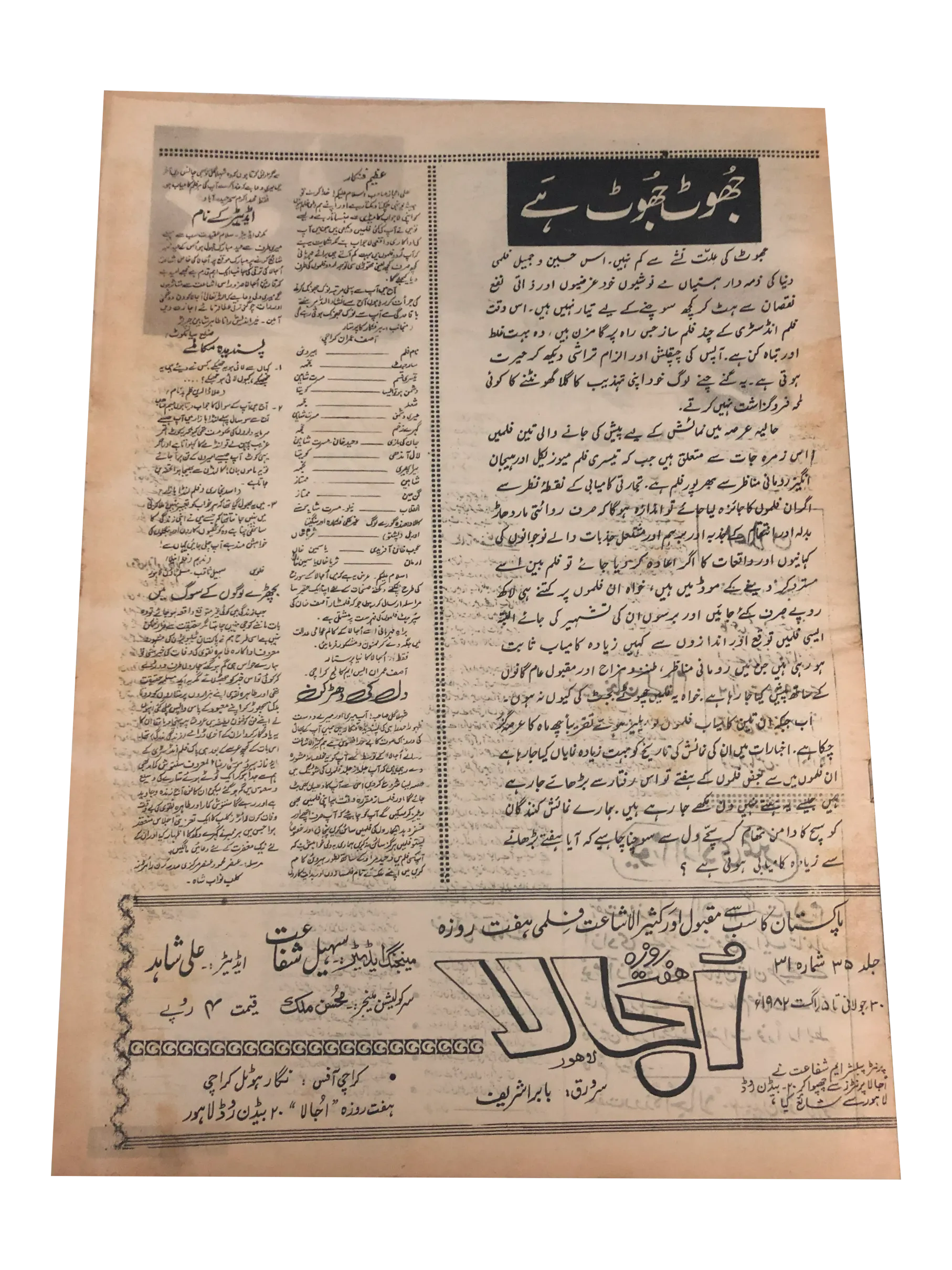 5 Issues of Weekly Ujala (1982-1984, Lahore) - KHAJISTAN™