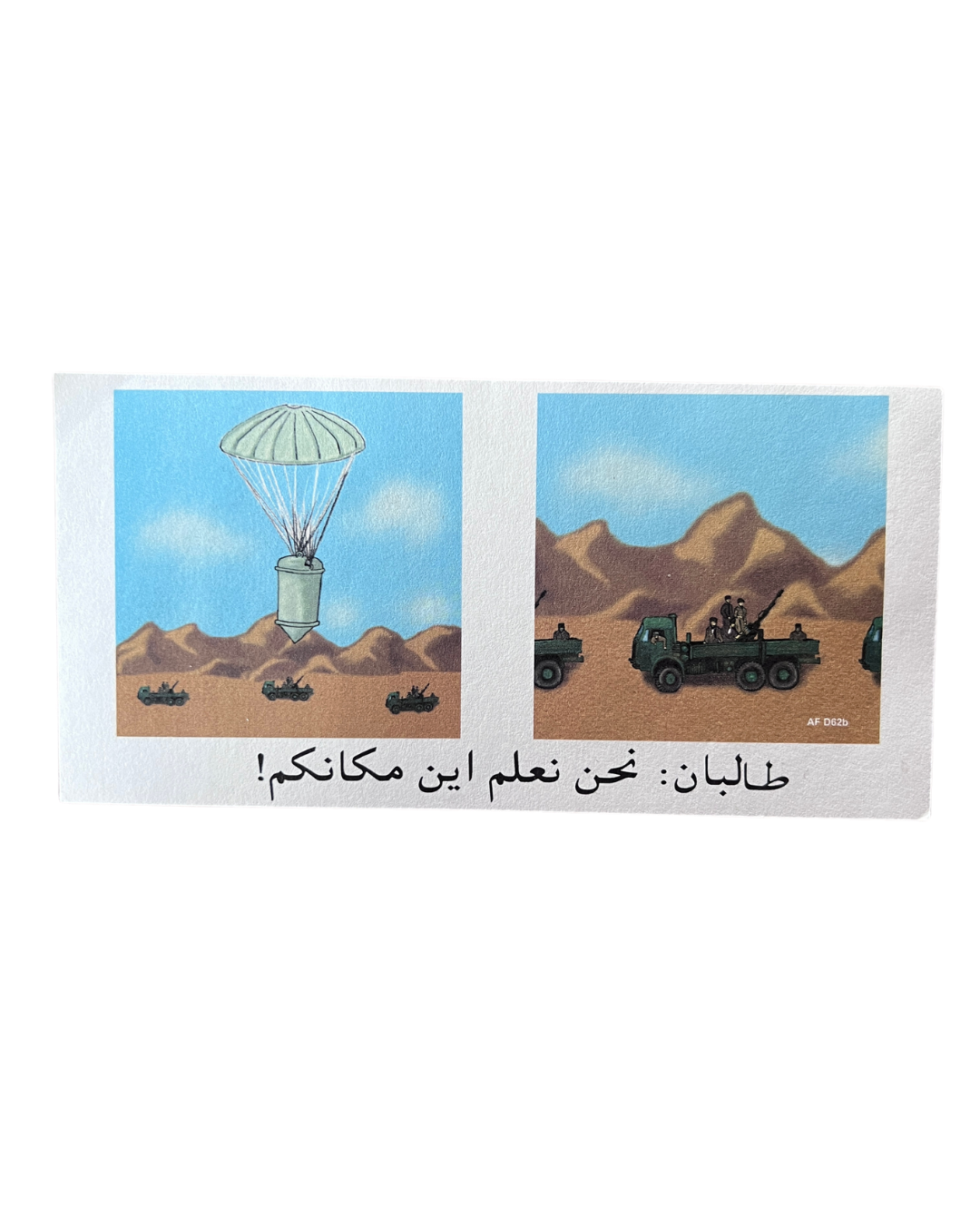 Original U.S. Psychological Operations Leaflet AFD62b, Operation Enduring Freedom, Afghanistan, 2001–2002