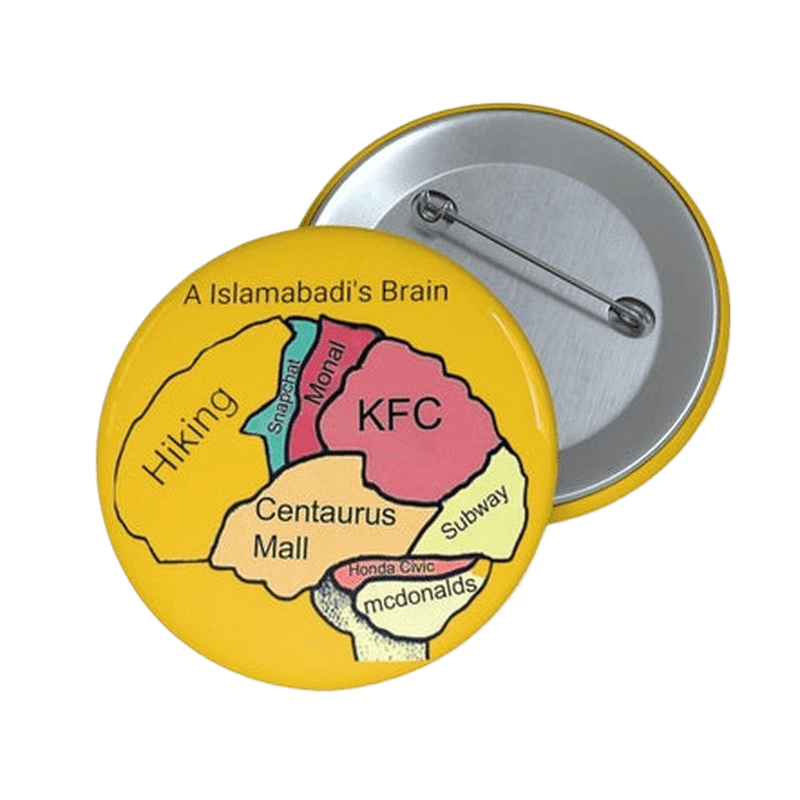 A Islamabad's Brain Pin Button KHAJISTAN