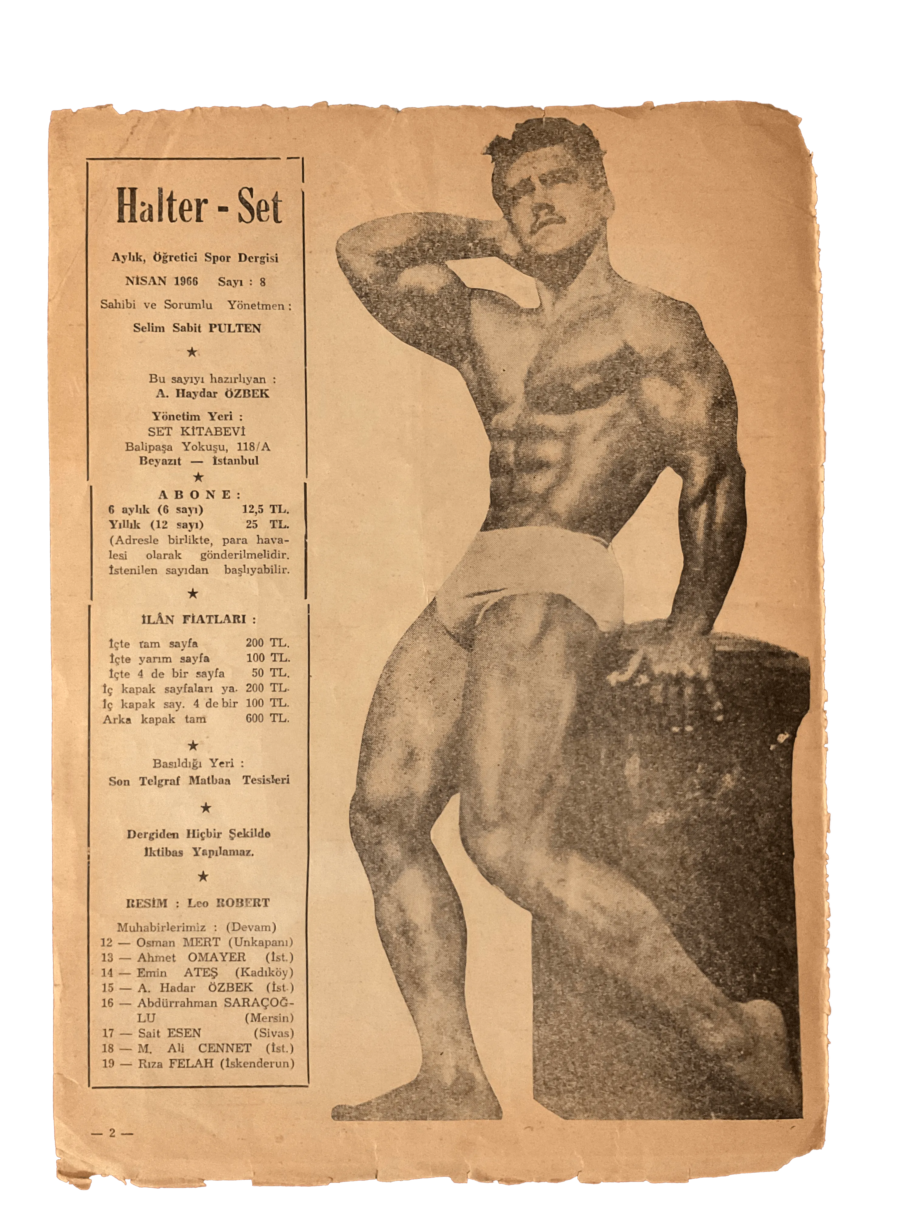 7 Issues of Halter-Set (1966-1967, Turkish Monthly Weightlifting Instructional Magazines, Turkey) - KHAJISTAN™