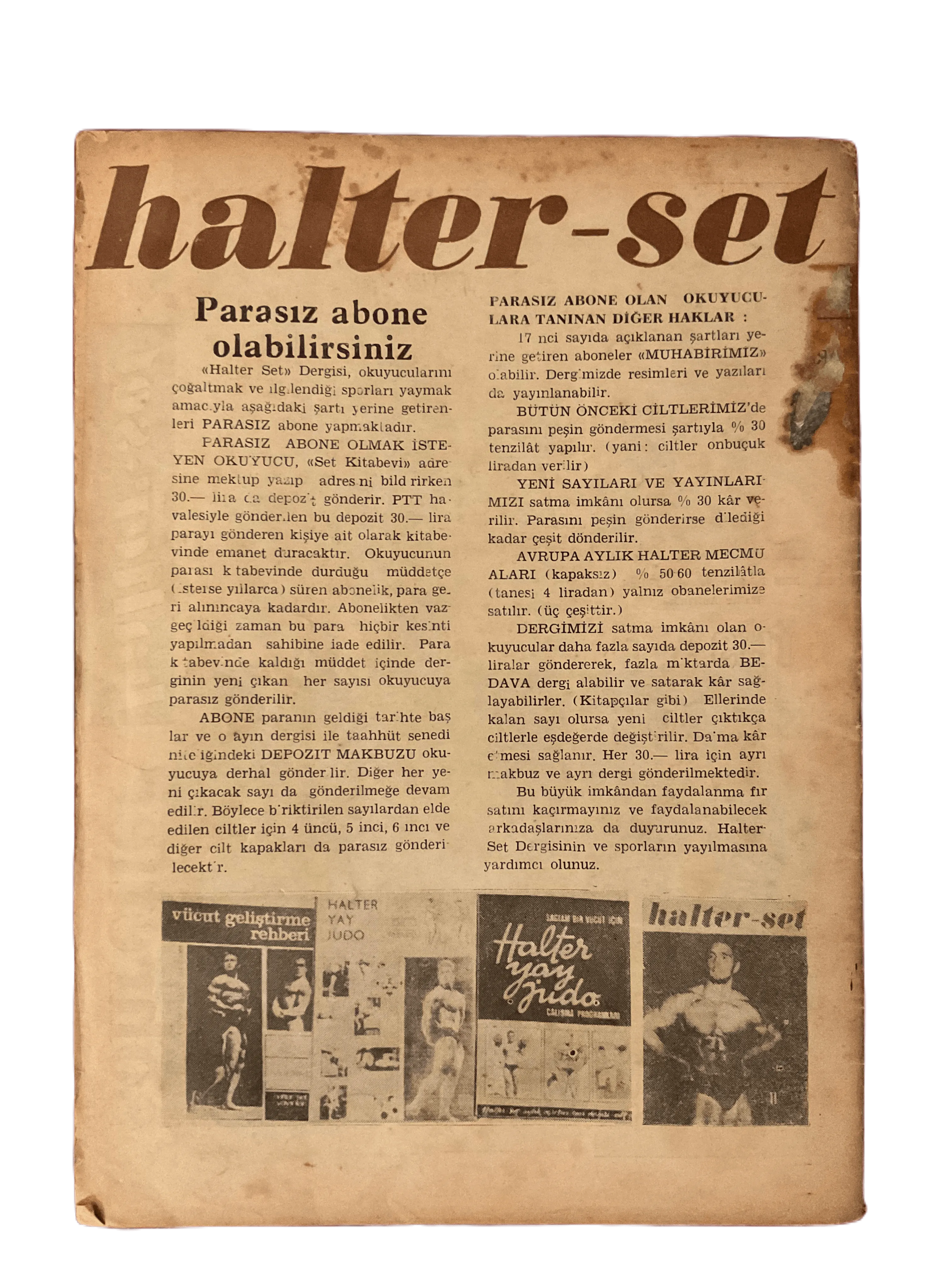 7 Issues of Halter-Set (1966-1967, Turkish Monthly Weightlifting Instructional Magazines, Turkey) - KHAJISTAN™