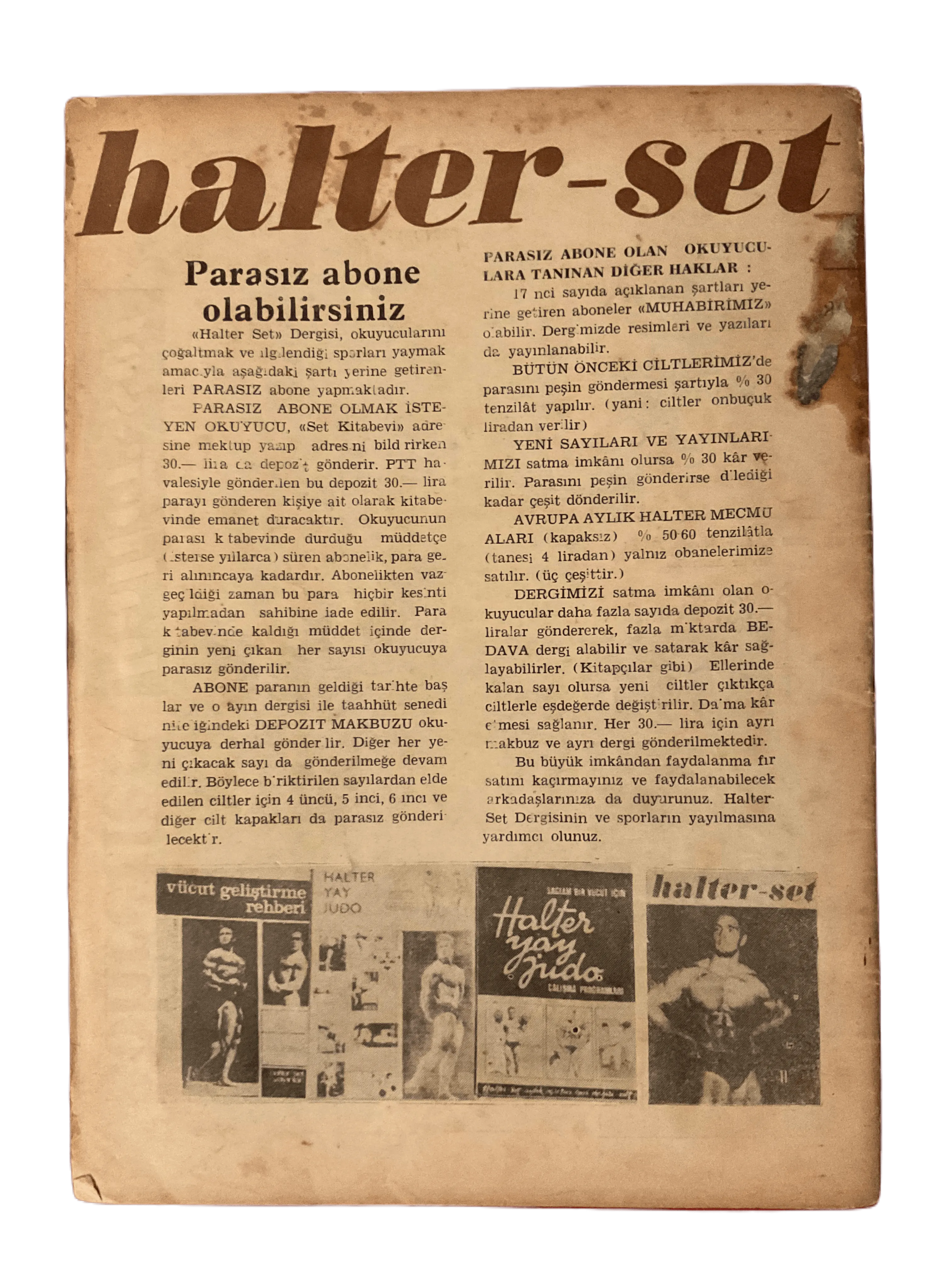 7 Issues of Halter-Set (1966-1967, Turkish Monthly Weightlifting Instructional Magazines, Turkey) - KHAJISTAN™