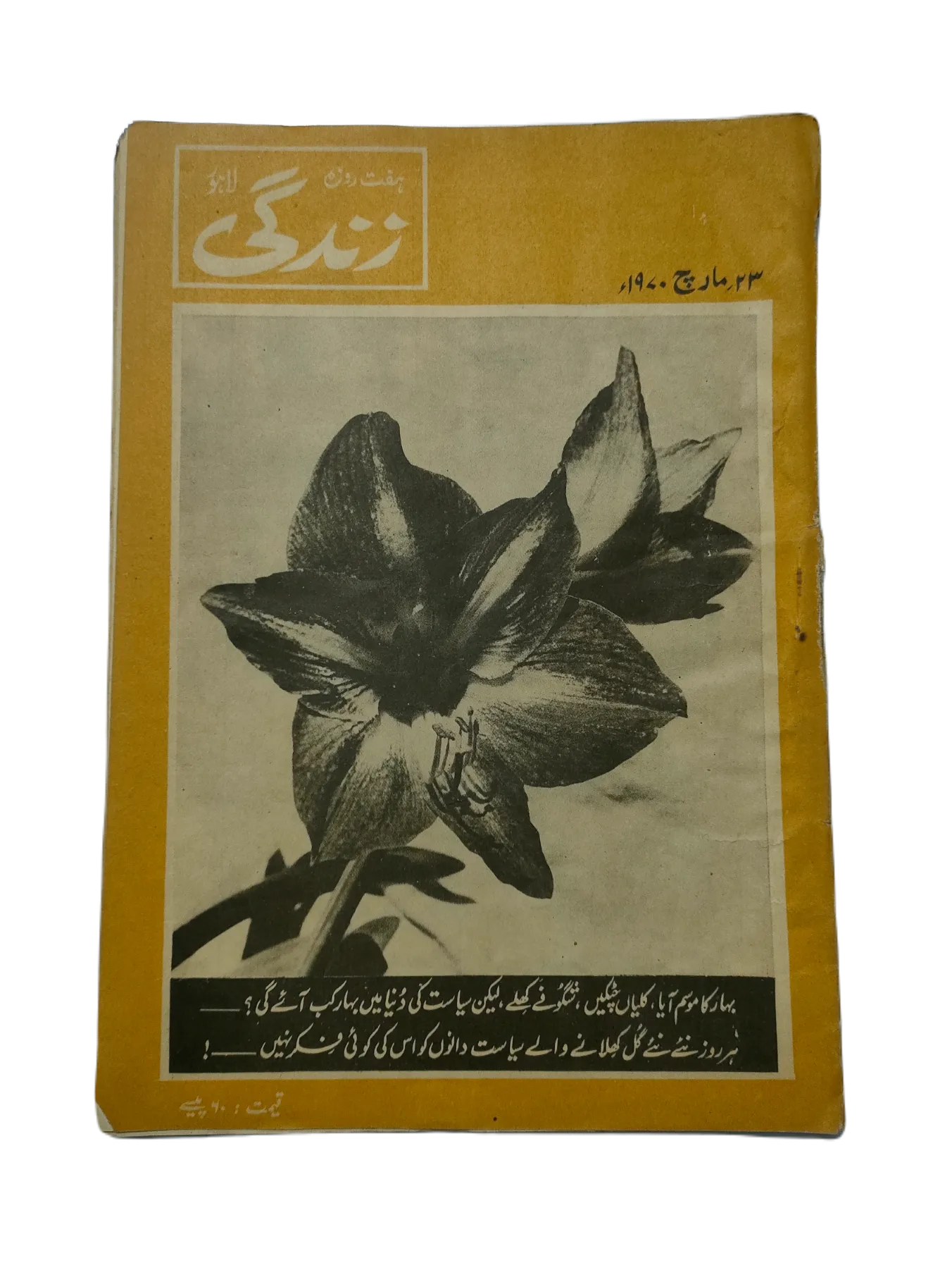 1969-78 Weekly Zindagi, Lahore (Urdu) | 152 Issues - KHAJISTAN™