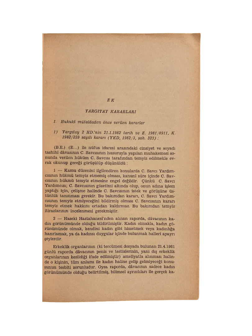 1986 "In Turkish Law, Can Transsexuals File a Lawsuit to Correct Their Gender Registration in the Civil Registry?" - KHAJISTAN™