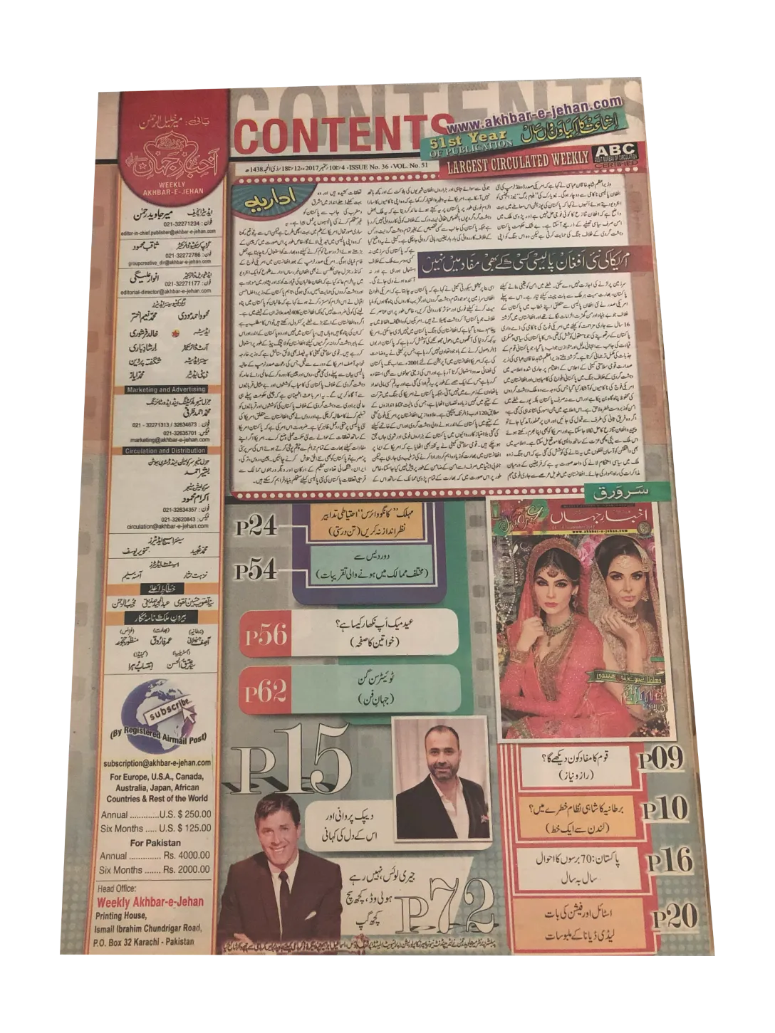 67 Issues of Akhbar-e-Jahan (2000-23, Karachi, Urdu)