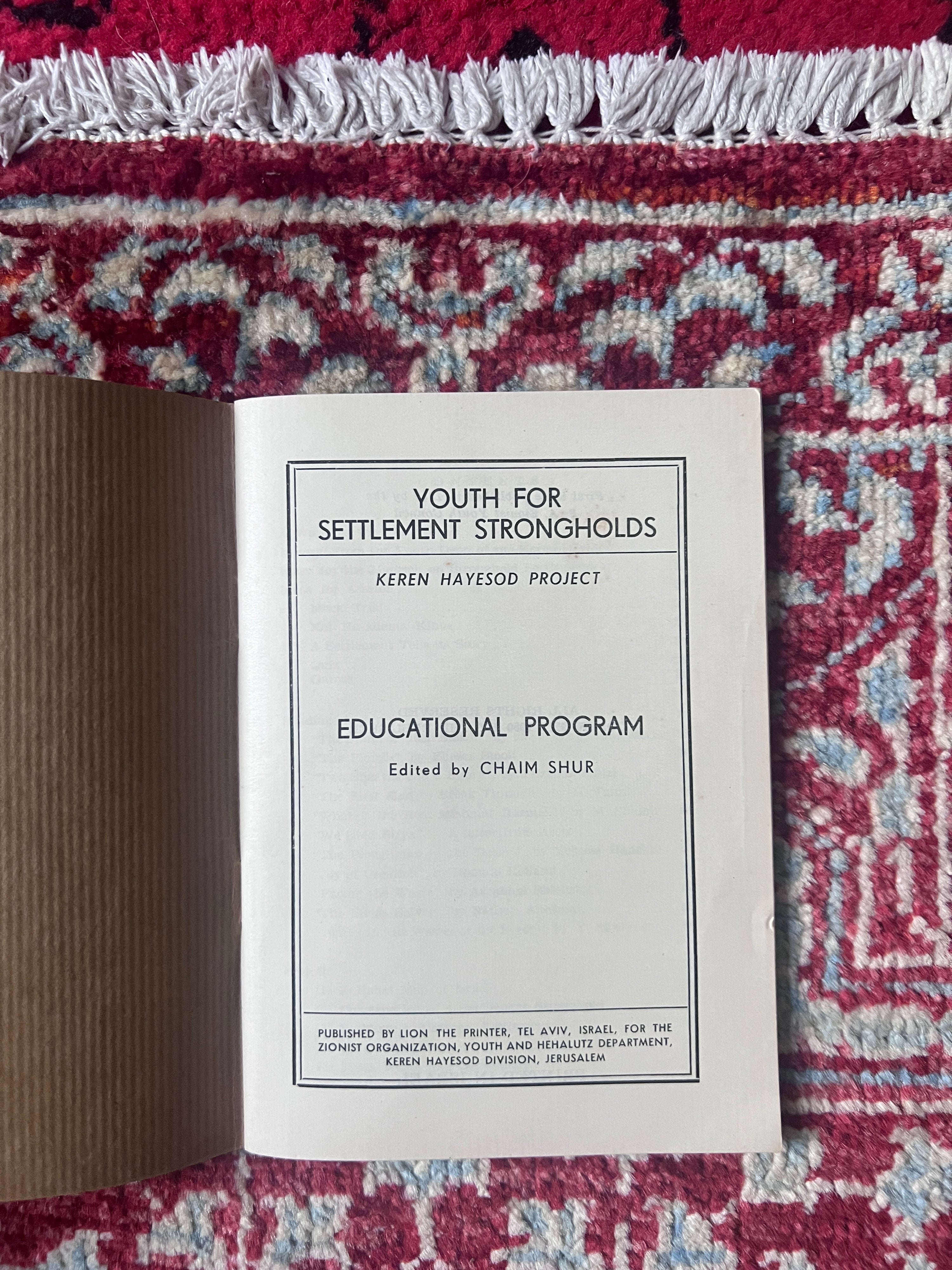 جوانان برای پایگاه‌های استقرار، کتابچه تبلیغاتی جوانان صهیونیست، اسرائیل، ۱۹۵۰