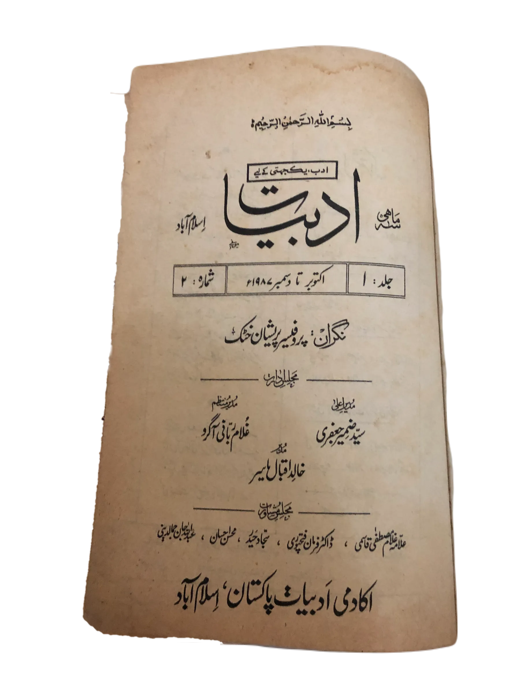 20 Issues of Quarterly Adbiyat (1987-2006, Islamabad, Urdu)