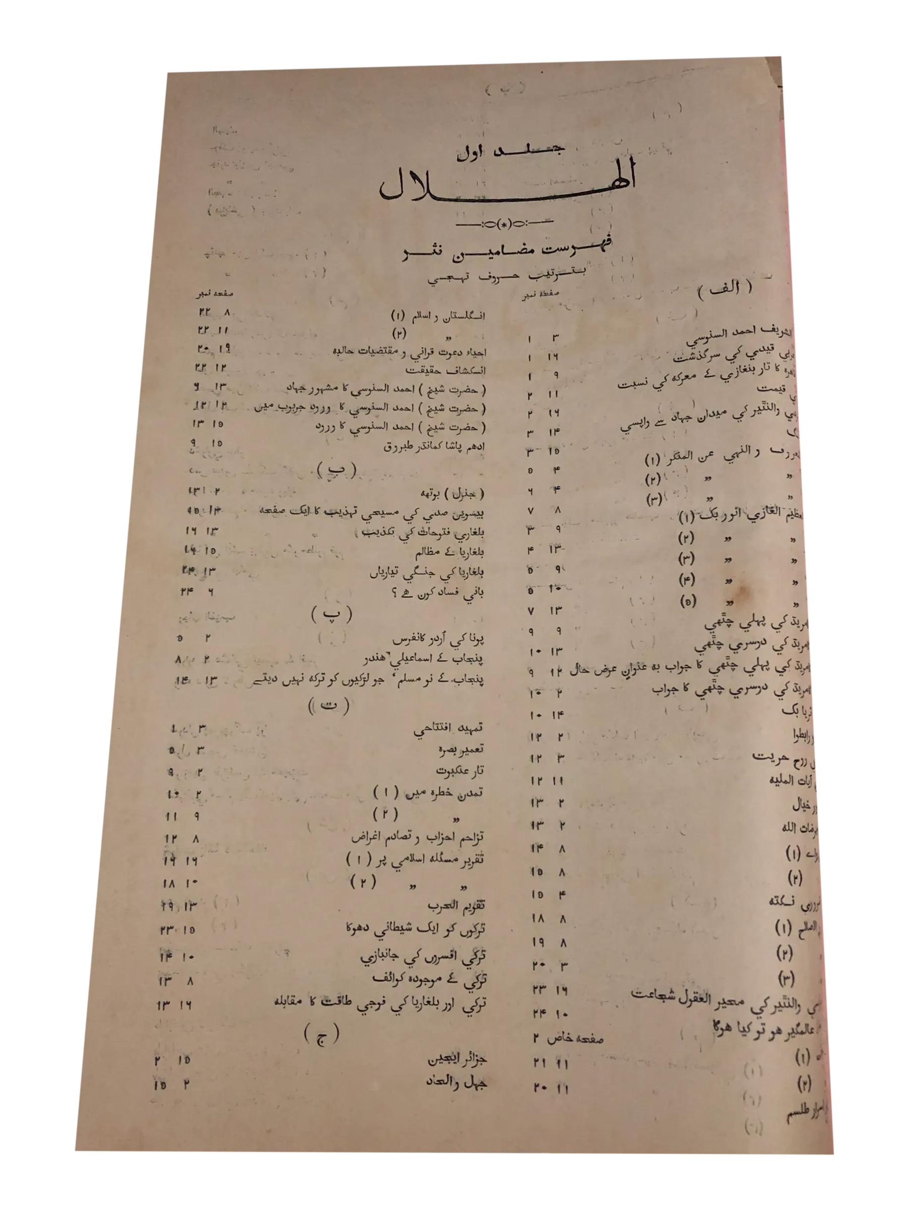 72 Issues of Weekly Al-Hilal (1912-1913, Urdu, British India)