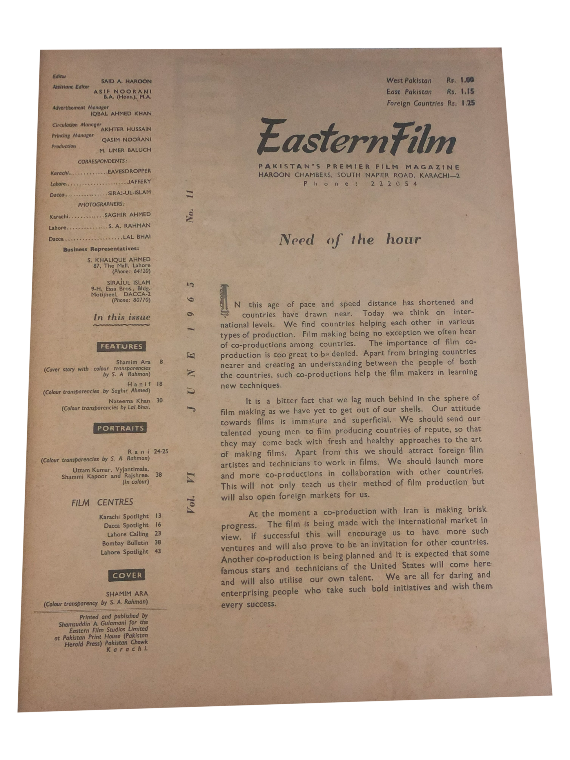 23 Issues of Eastern Film Magazine (1961-1972, Pakistan)