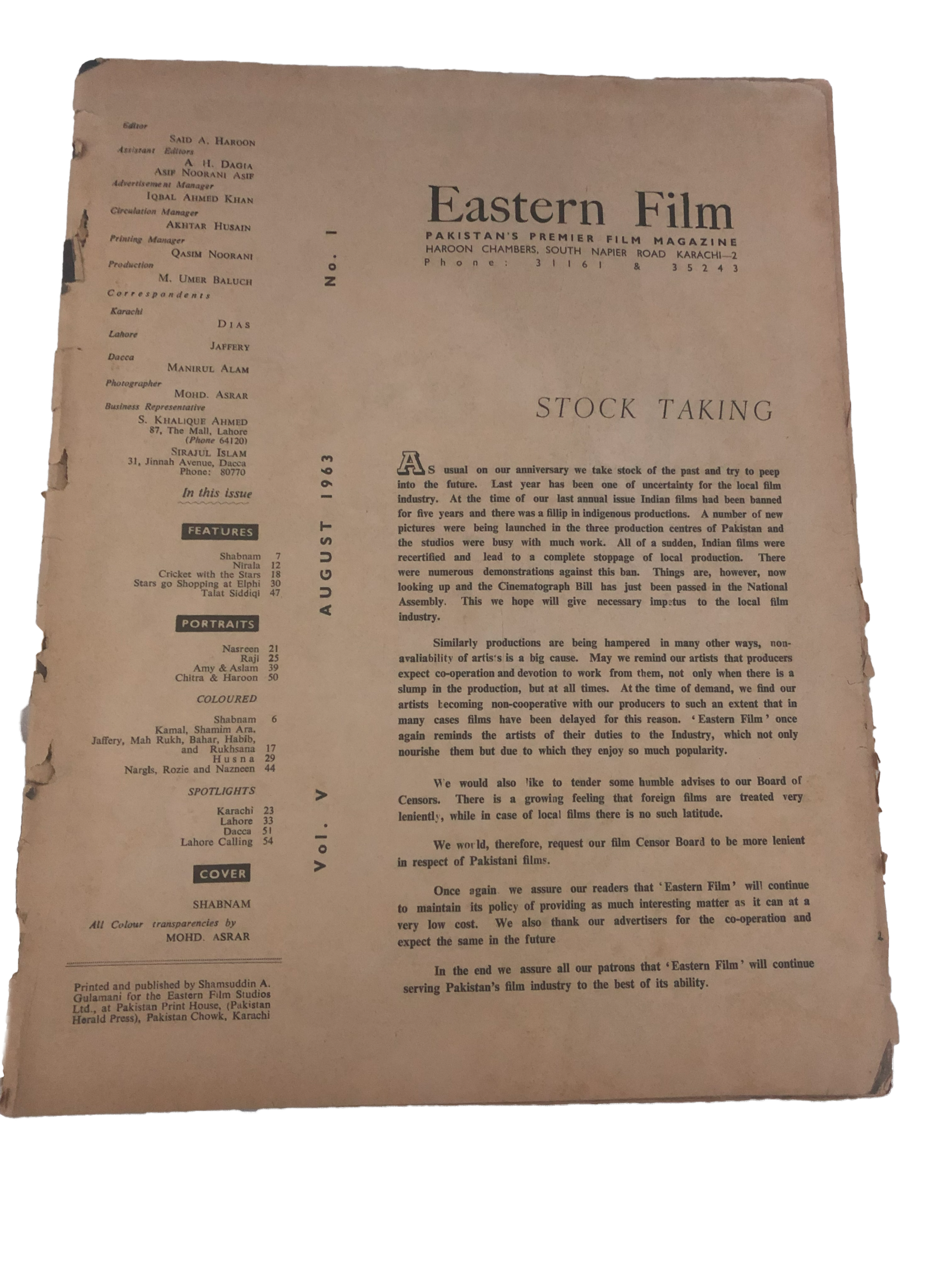 23 Issues of Eastern Film Magazine (1961-1972, Pakistan)