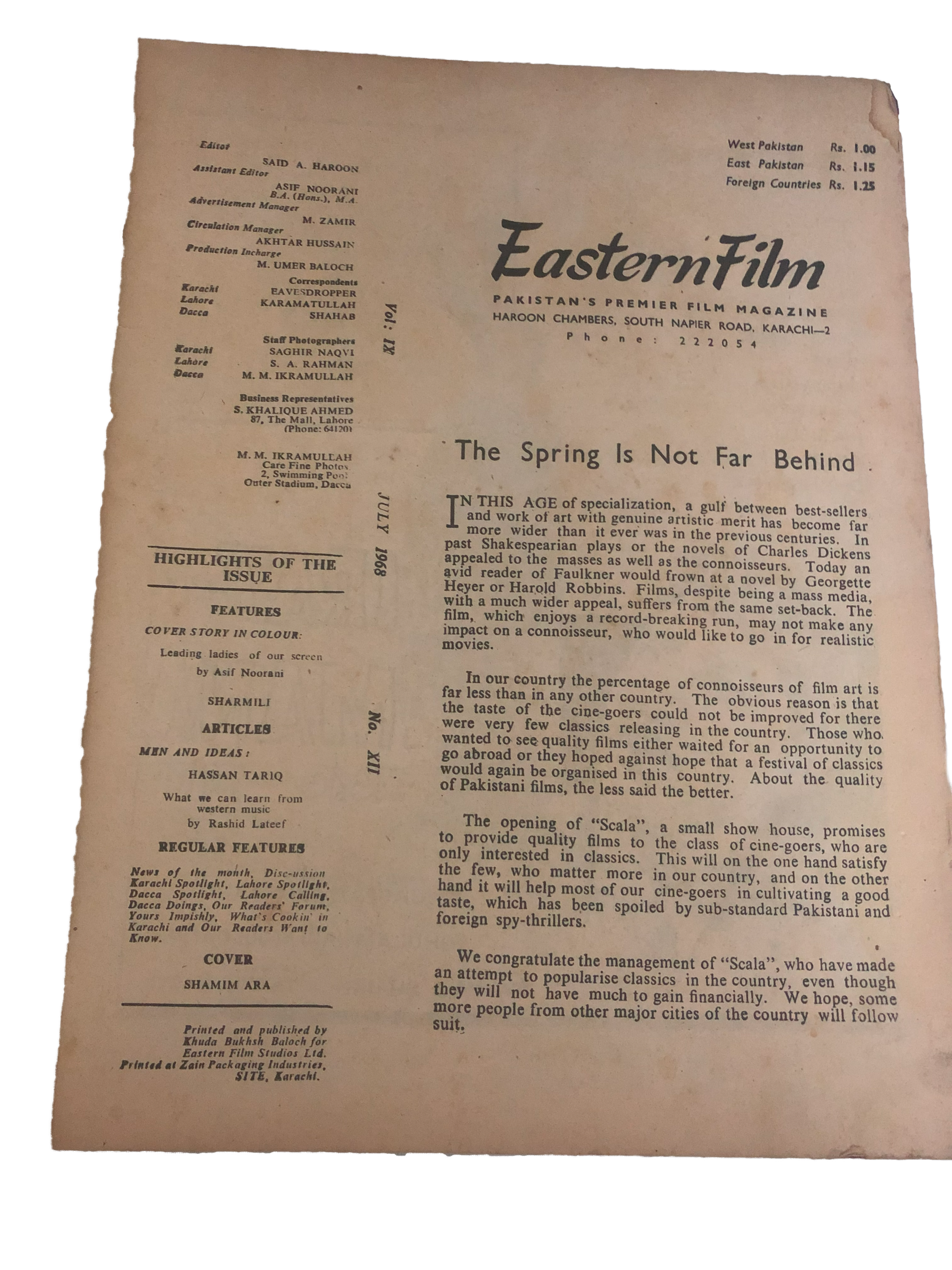 23 Issues of Eastern Film Magazine (1961-1972, Pakistan)