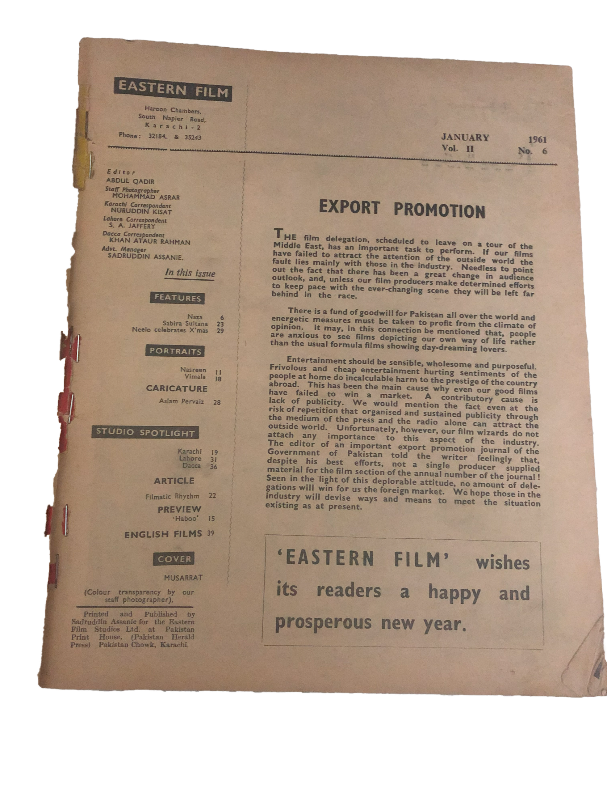 23 Issues of Eastern Film Magazine (1961-1972, Pakistan)