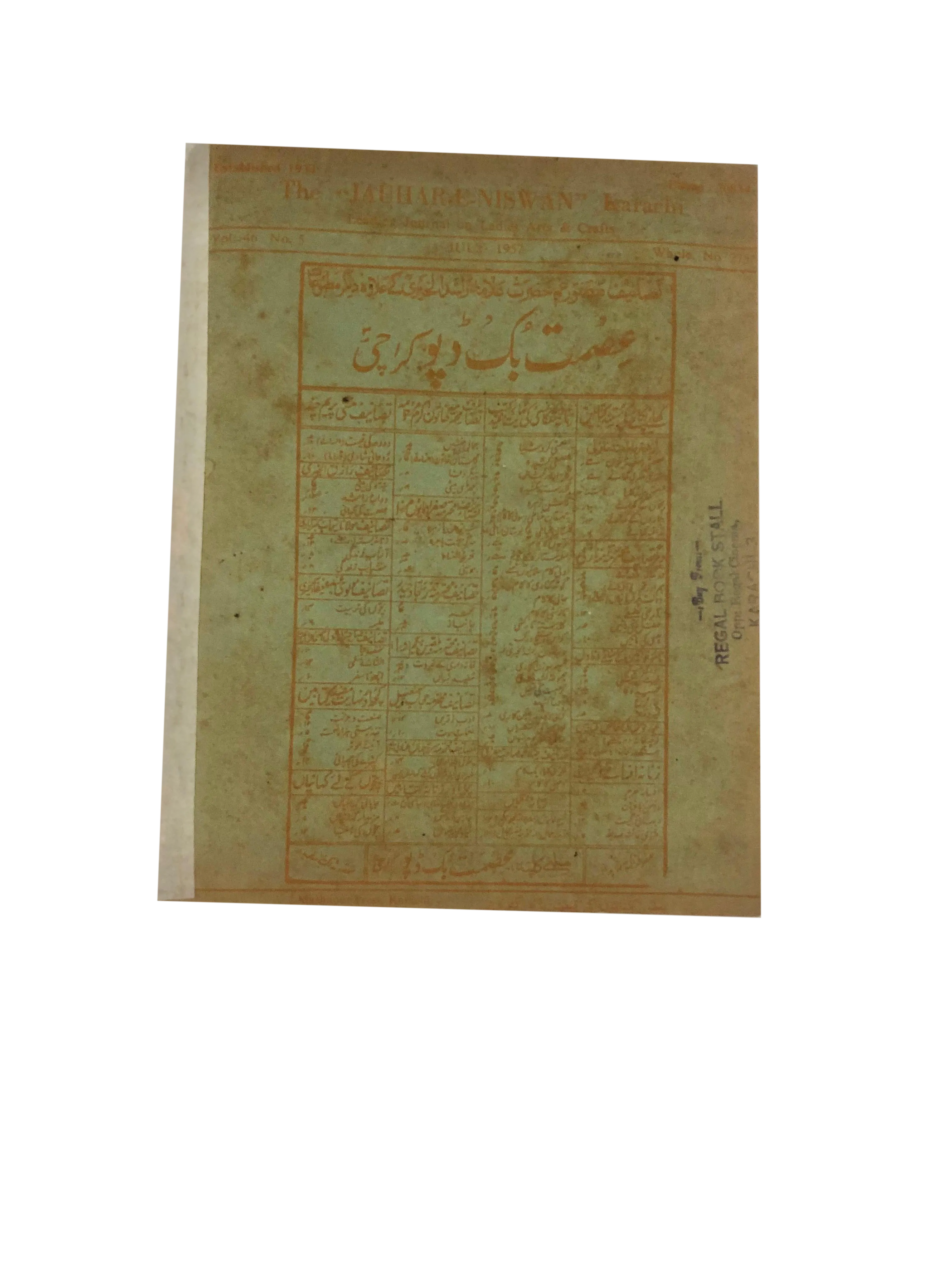 47 Issues of Jauhar-e-Niswan (1956-1960, Urdu)