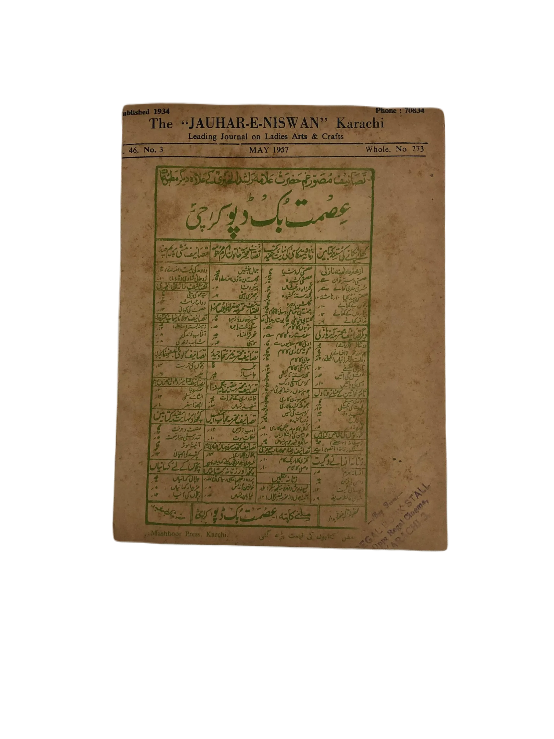 47 Issues of Jauhar-e-Niswan (1956-1960, Urdu)