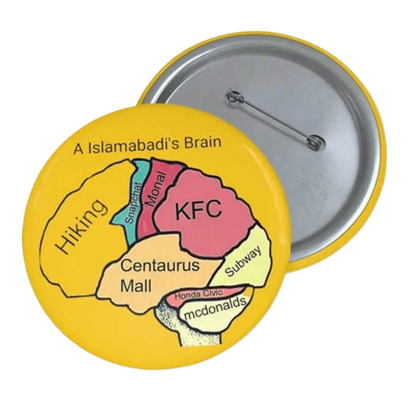 A Islamabad's Brain Pin Button - KHAJISTAN™