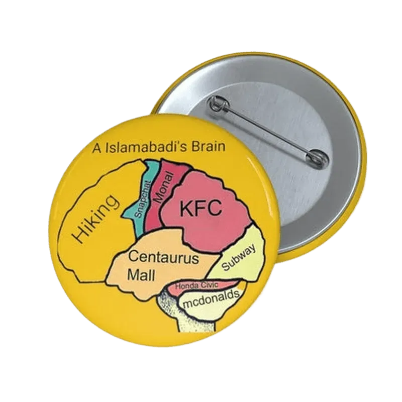 A Islamabad's Brain Pin Button - KHAJISTAN™