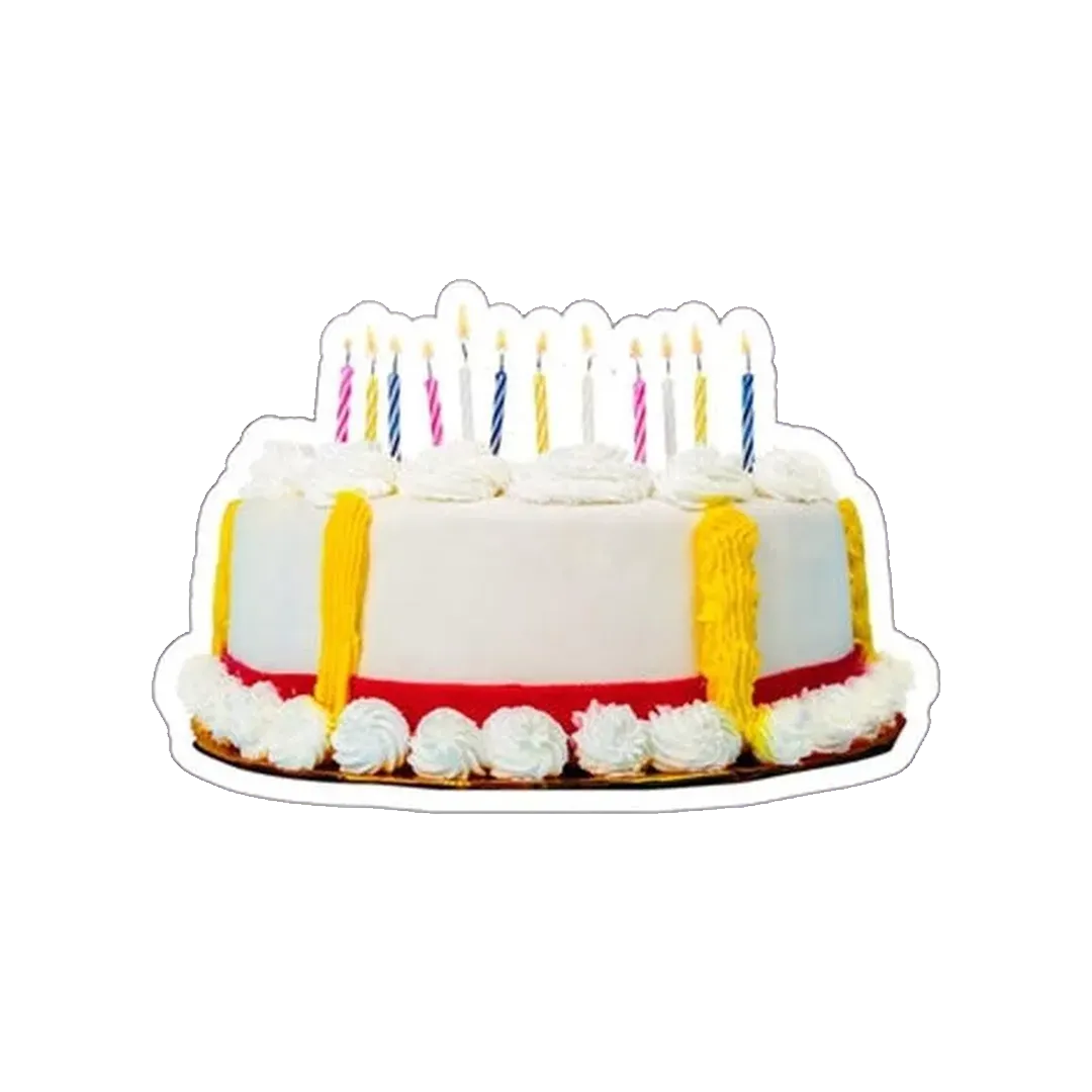 Cream Cake With Candle Sticker - KHAJISTAN™