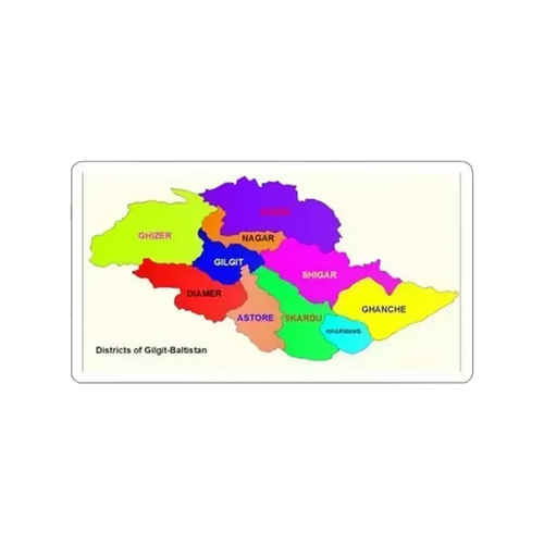 Districts of Gilgit-Baltistan Sticker - 2" × 2" / Transparent