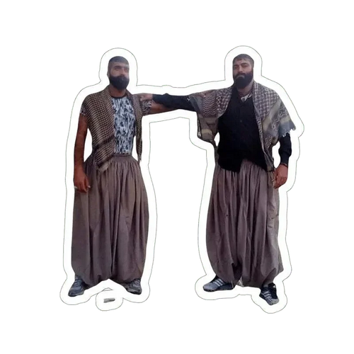 استیکر دوستان زنده آباد دوستان زنداباد - 4 "× 4" / سفید