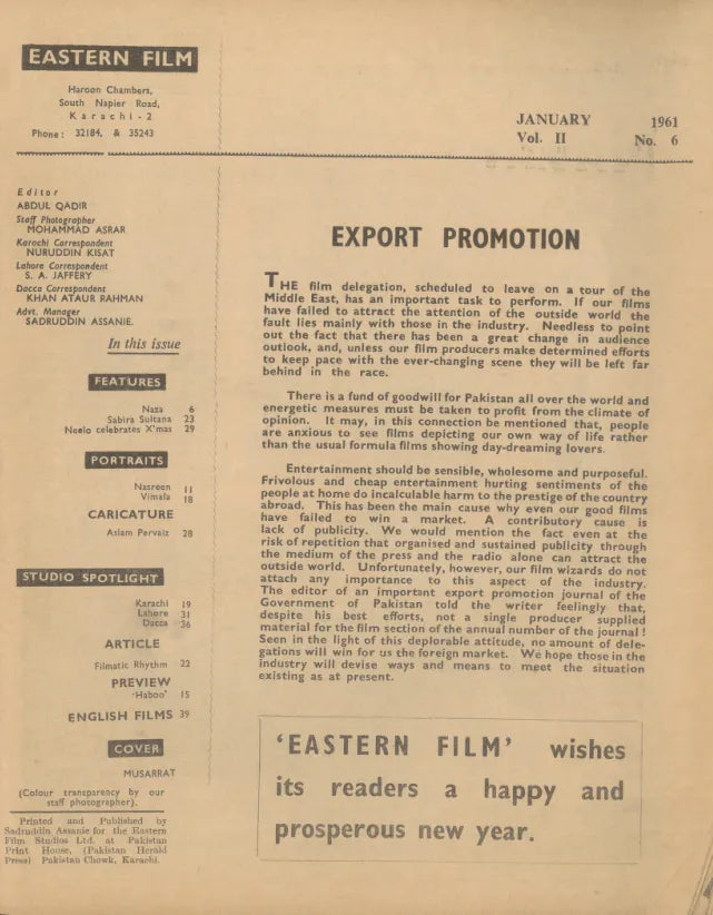 Eastern Film (Jan, 1961) - KHAJISTAN™