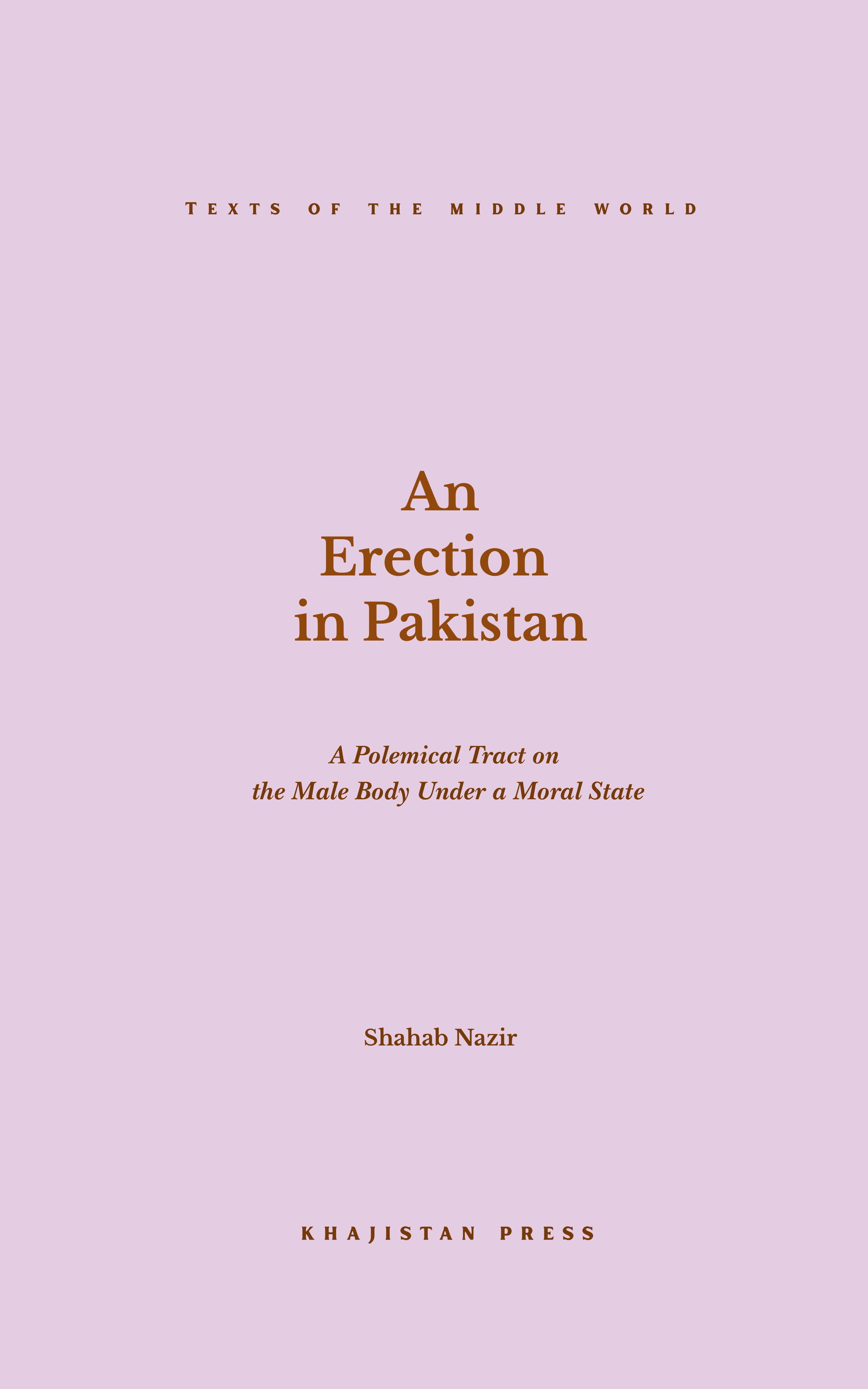An Erection in Pakistan — original cover, front; Khajistan Press