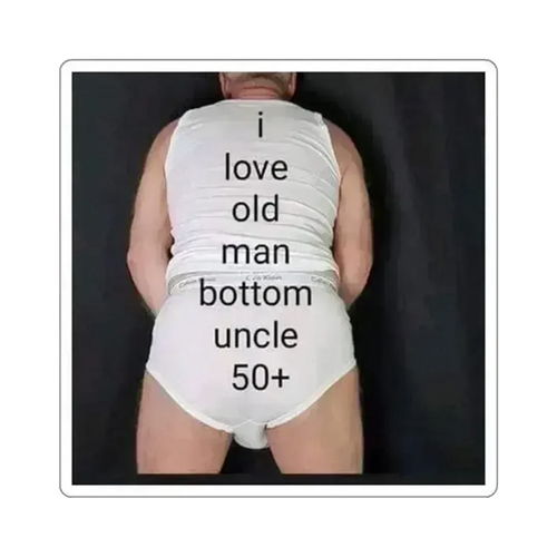 برچسب I Love Old Man Bottom Uncle 50+ - 2 "× 2" / شفاف