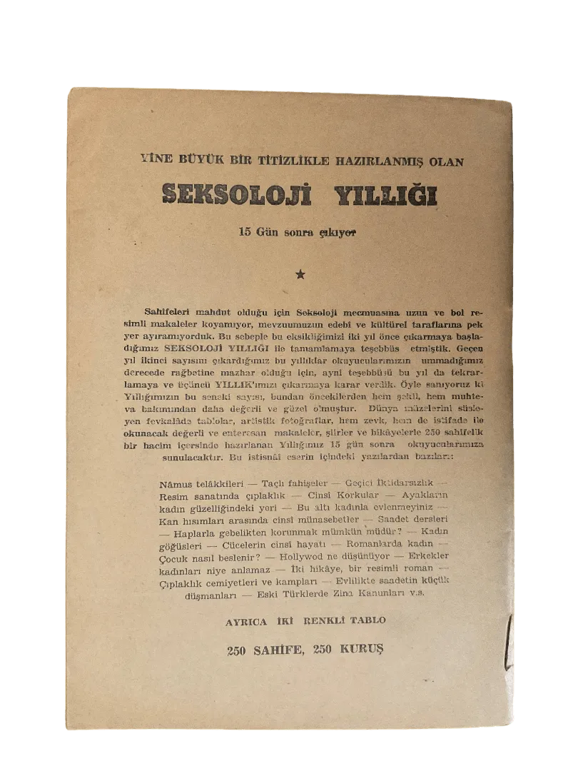 Seksoloji (Sexology) – 1954 Turkish Erotica - KHAJISTAN™