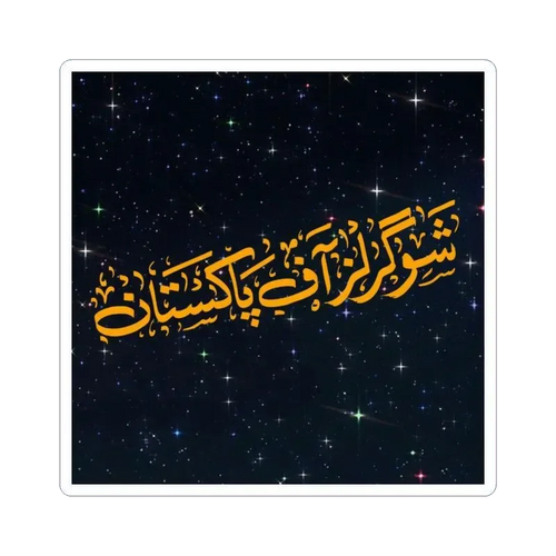 د پاکستان ننداره کوونکي سرلیک سټیکر (اردو)  - 3" × 3" / سپین