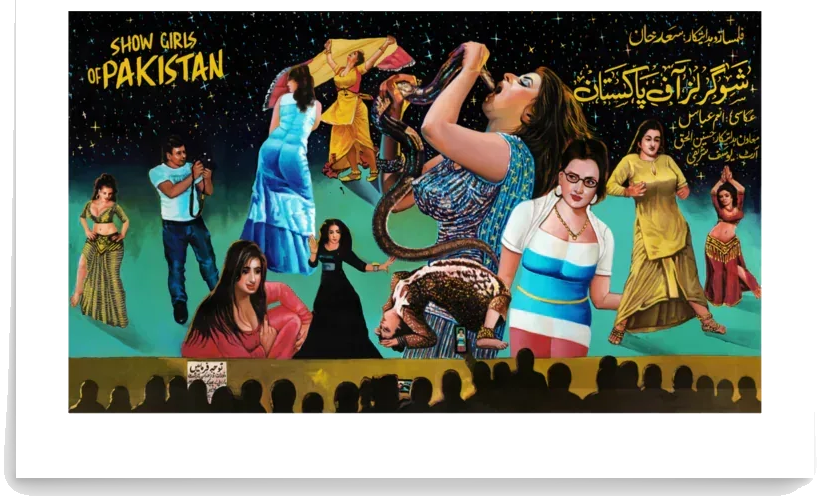 Showgirls of Pakistan traditional mujra — artwork on transparent background