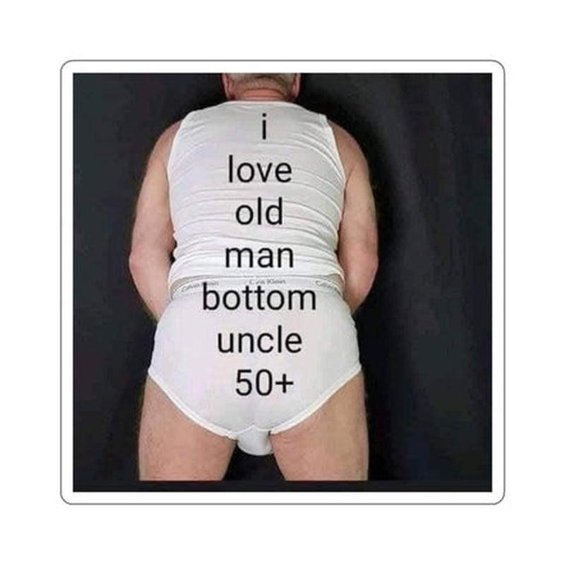 I Love Old Man Bottom Uncle 50+ Sticker KHAJISTAN